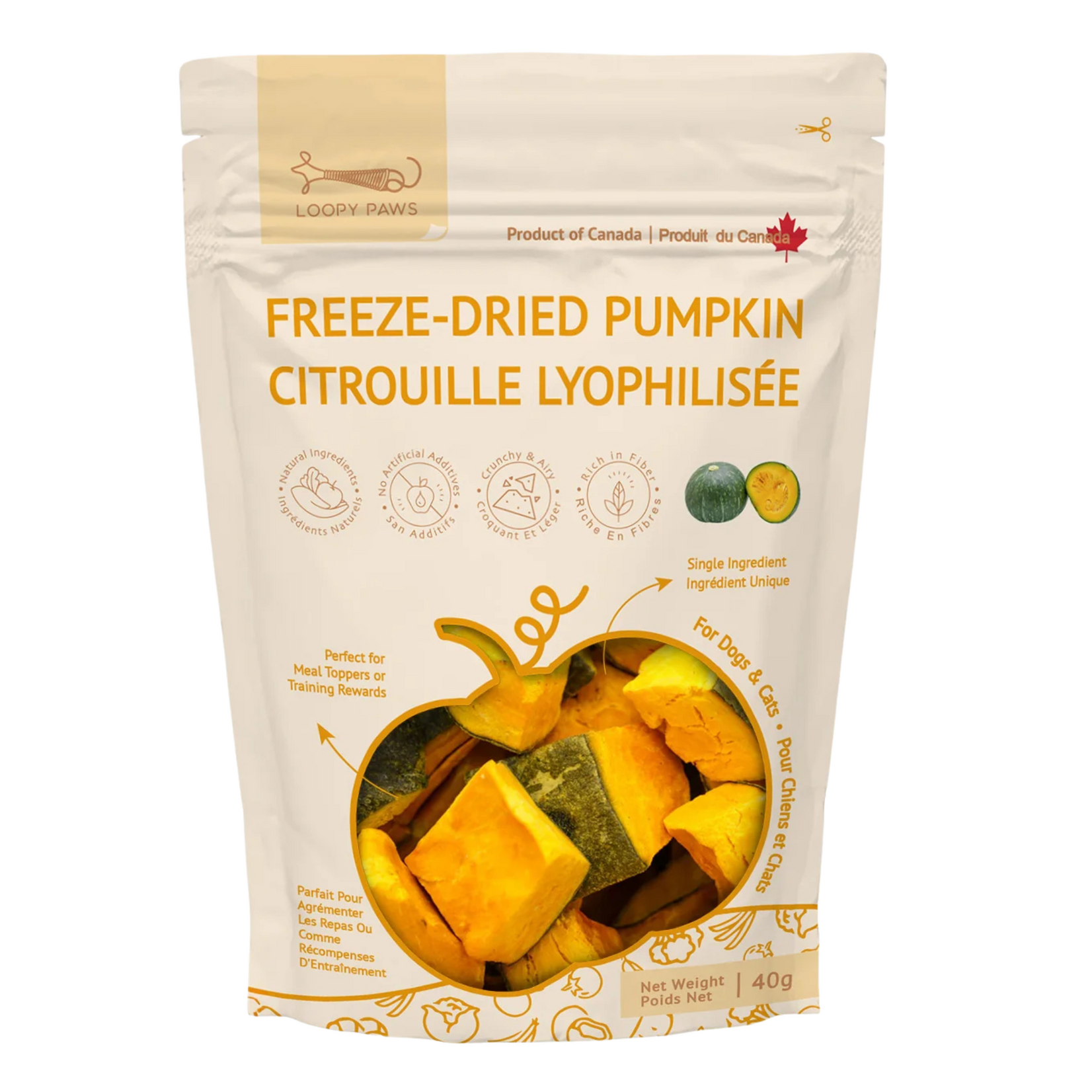 Loopy Paws Loopy Paws: Freeze-Dried Treats: Crunchy Kambucha Pumpkin 40g