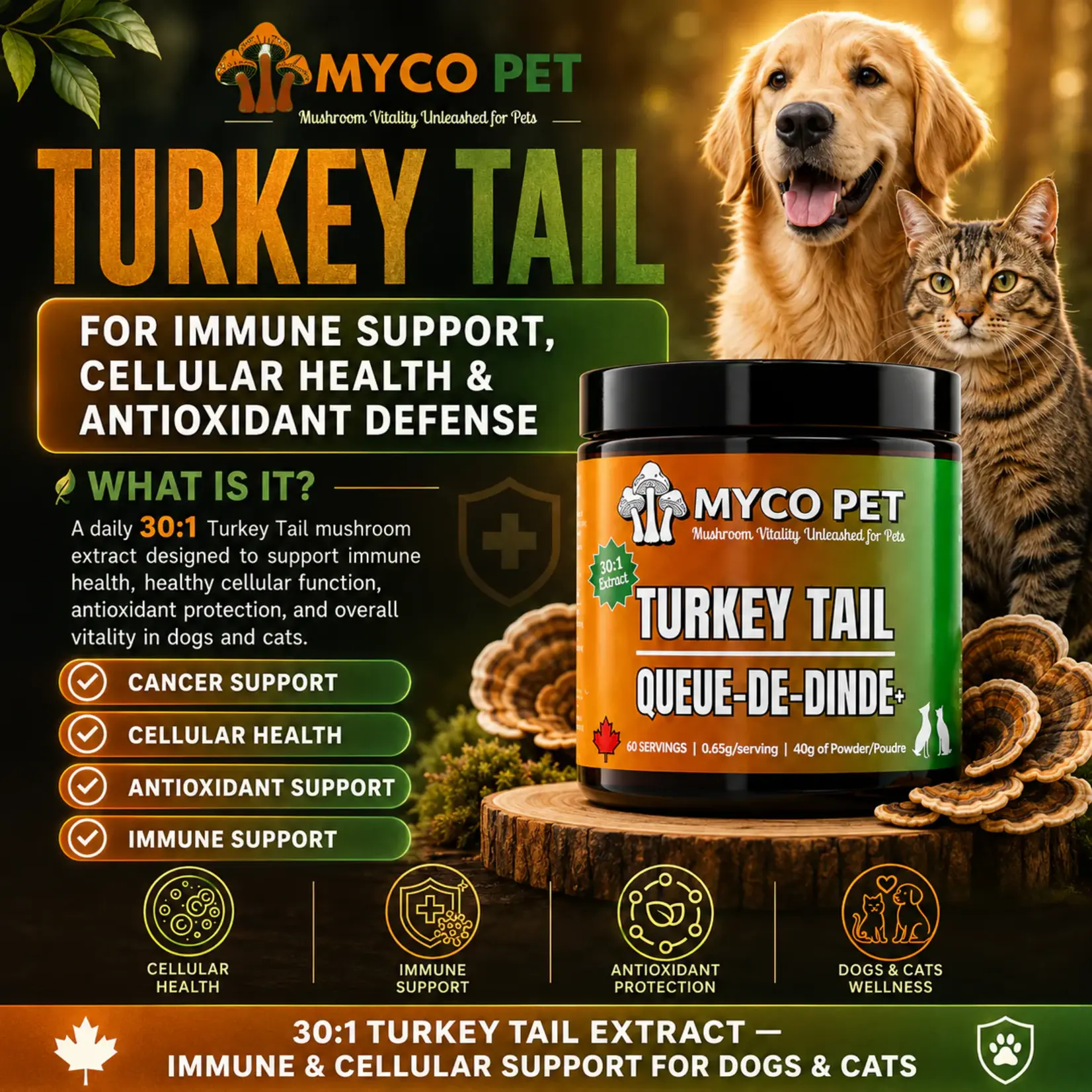 Myco Pet Myco Pet: Turkey Tail 40g