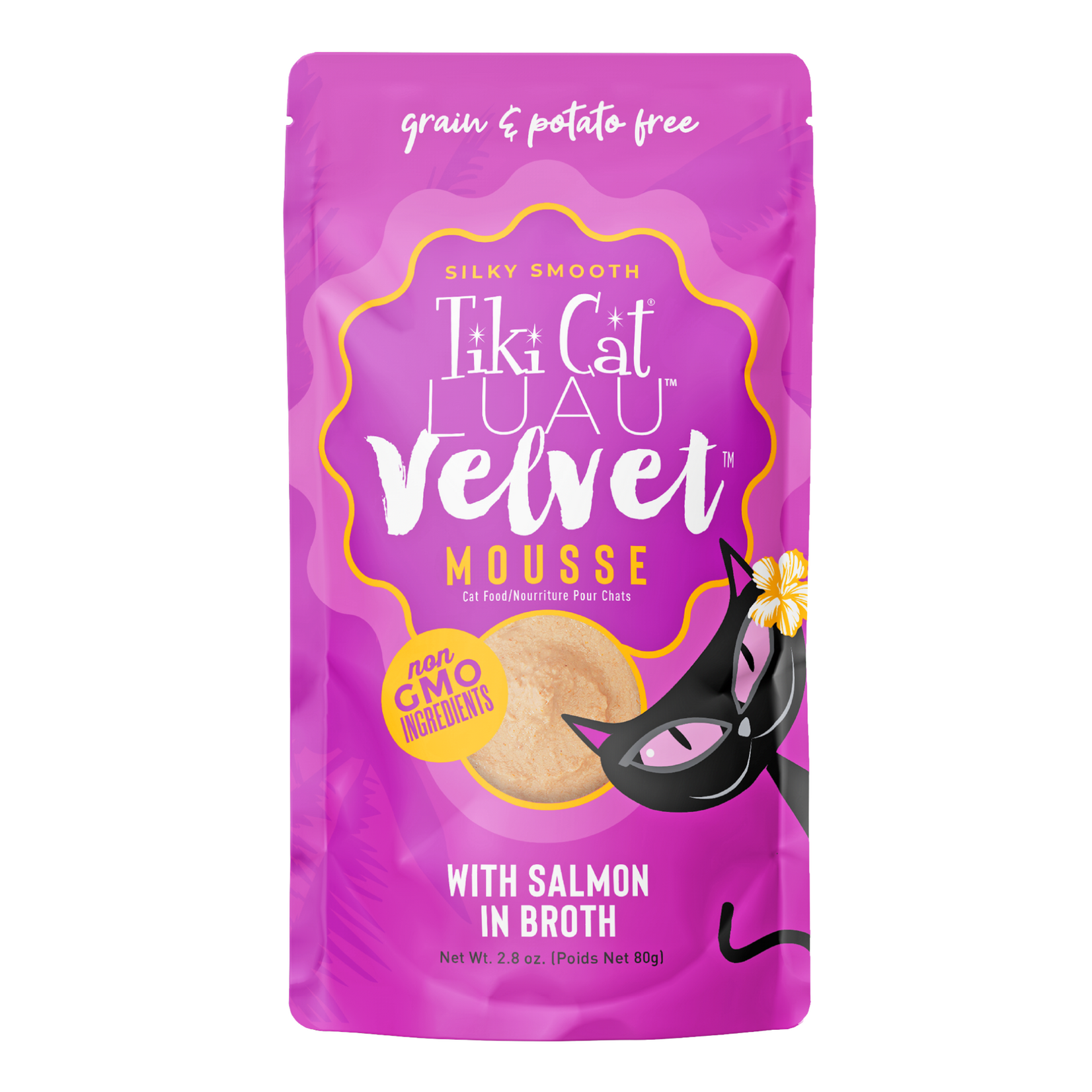 Tiki Cat Tiki Luau: Velvet Mousse: Salmon in Broth 2.8oz pouch