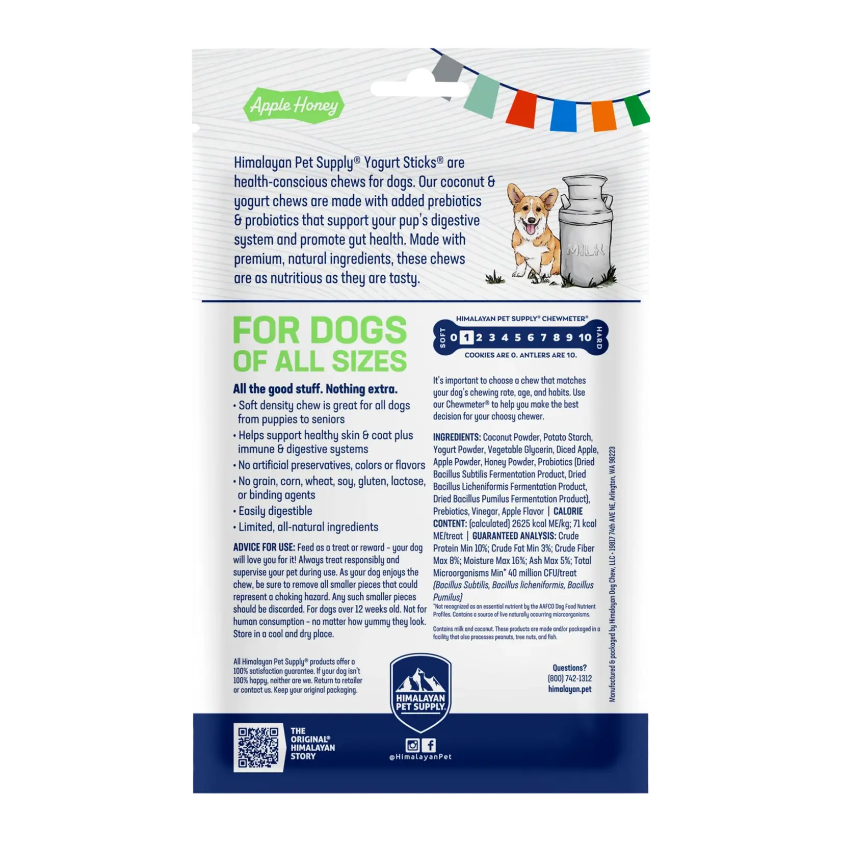 Himalayan Pet Himalayan: Yogurt Sticks: Apple Honey 5pk