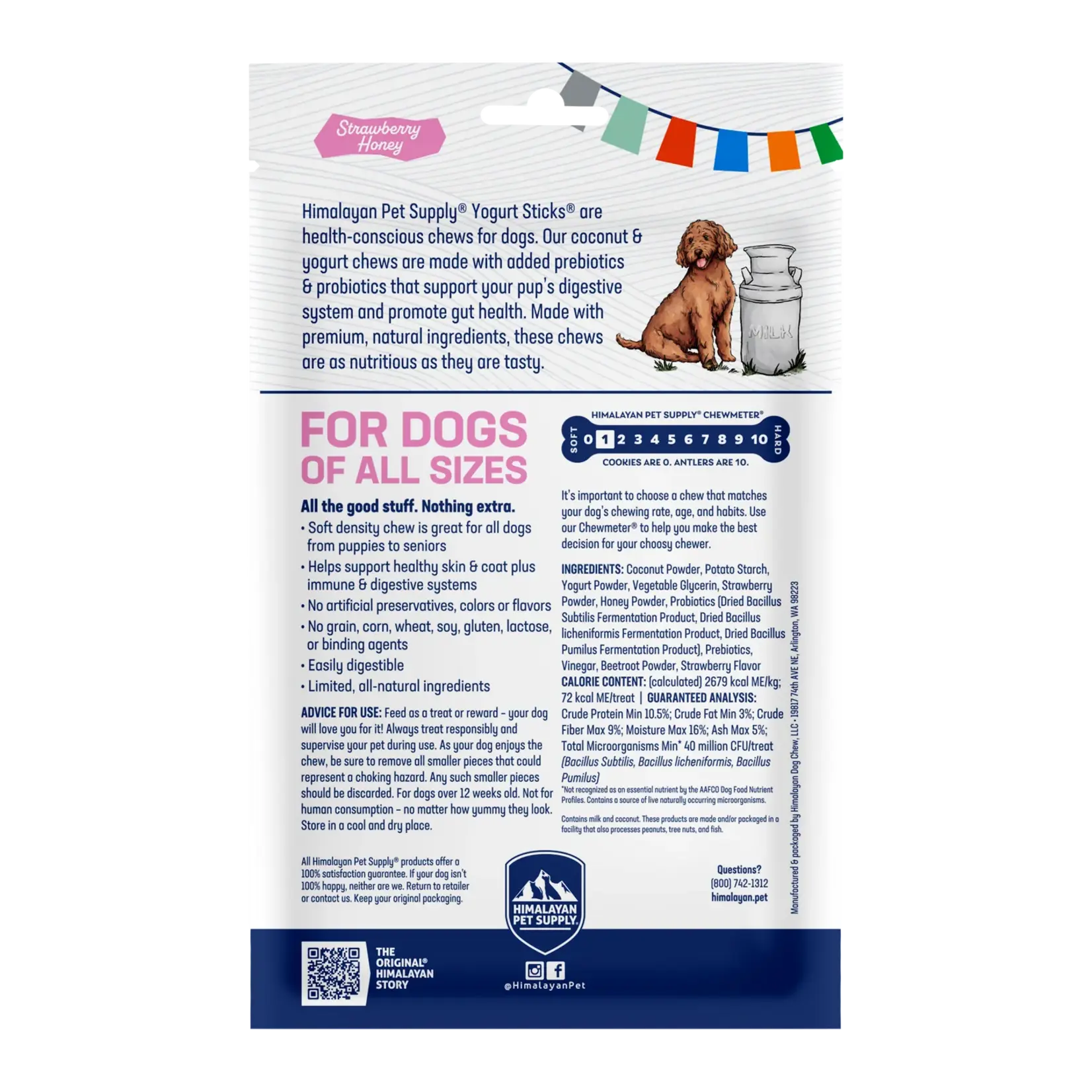 Himalayan Pet Himalayan: Yogurt Sticks: Strawberry Honey 5pk