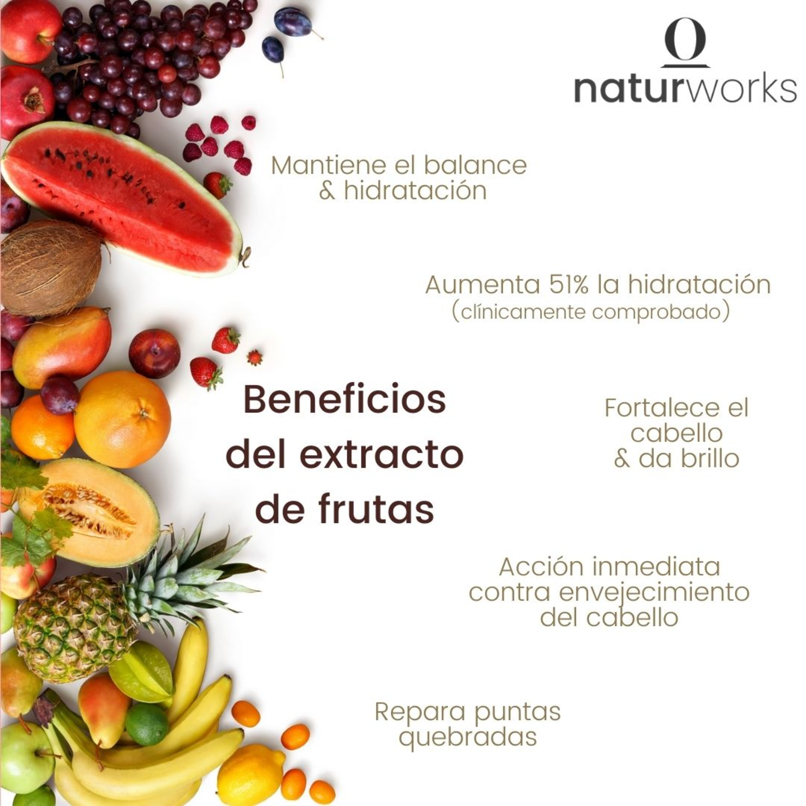 Naturworks Crema para peinar Naturworks con extracto frutal hidratante y acido hialuronico 240 ml