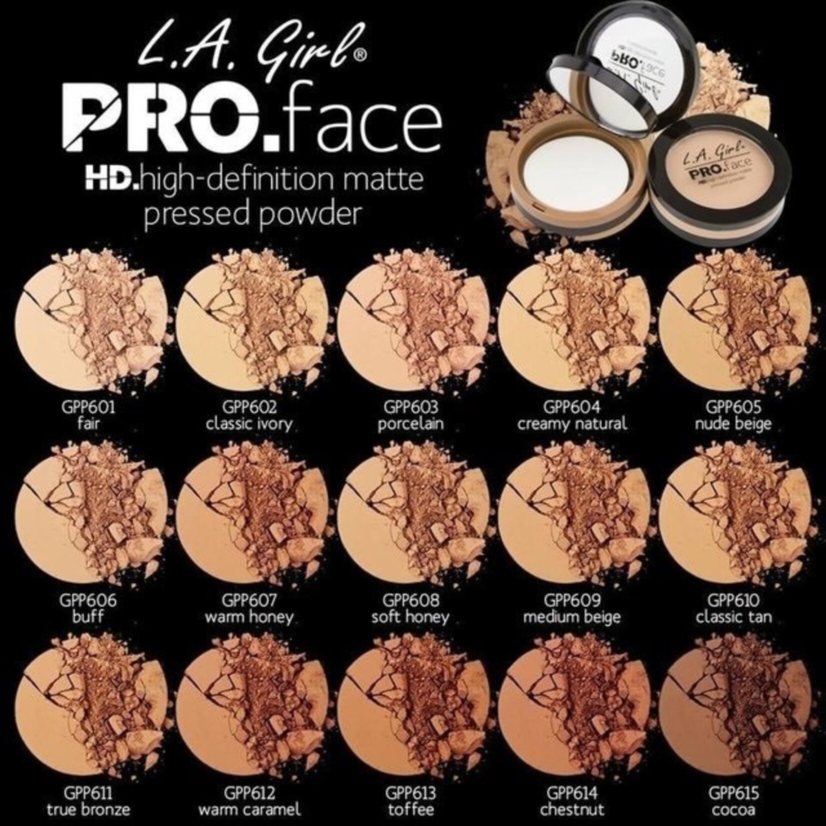 La Girl Polvo compacto mate La Girl Creamy natural