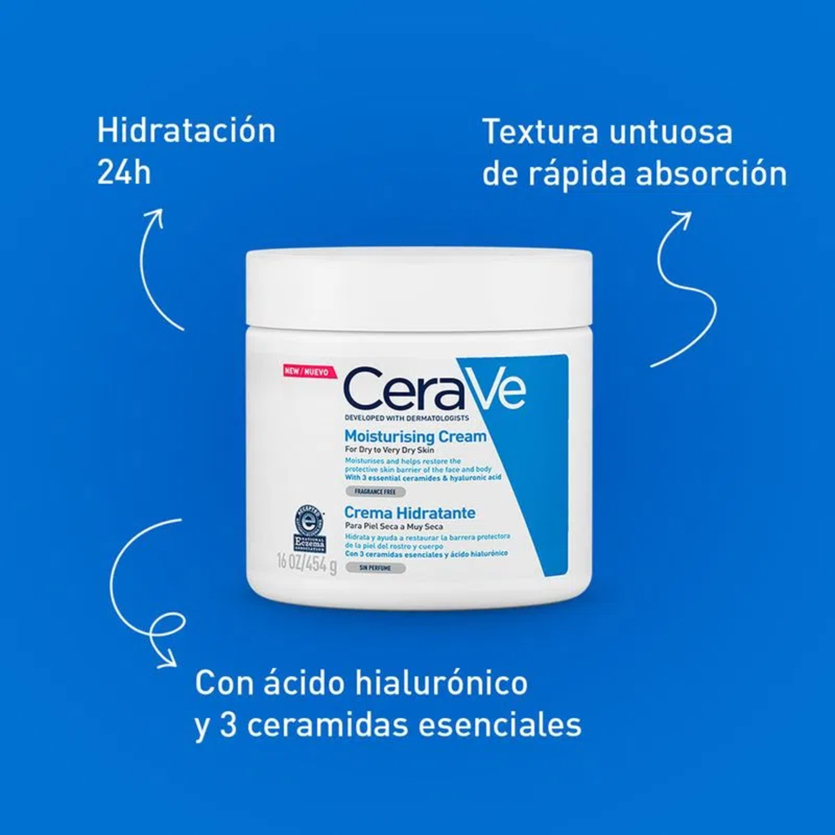 Cerave Crema hidratante Cerave Piel seca a muy seca 454 gr