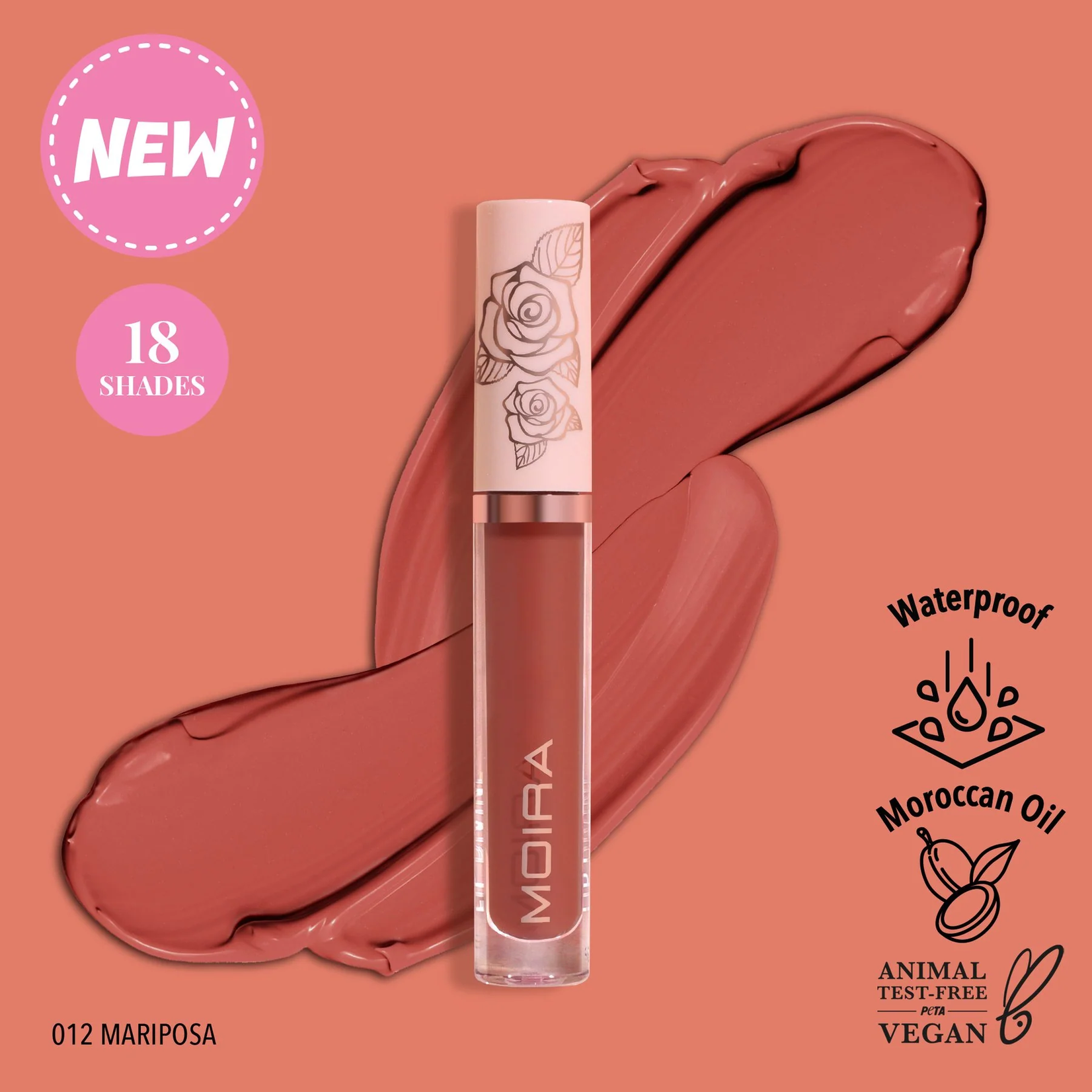Moira Labial liquido mate Moira 012 Mariposa