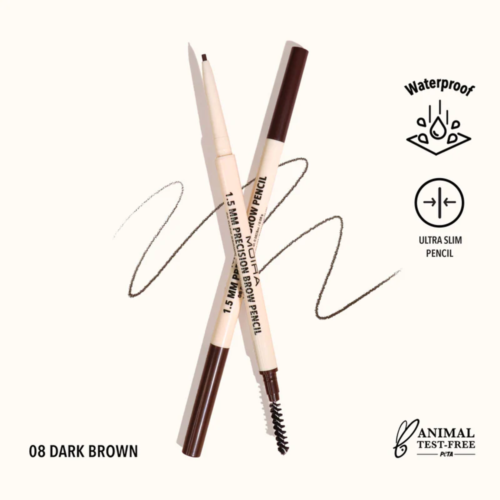 Moira Crayon para cejas Moira Precision 008 Dark Brown