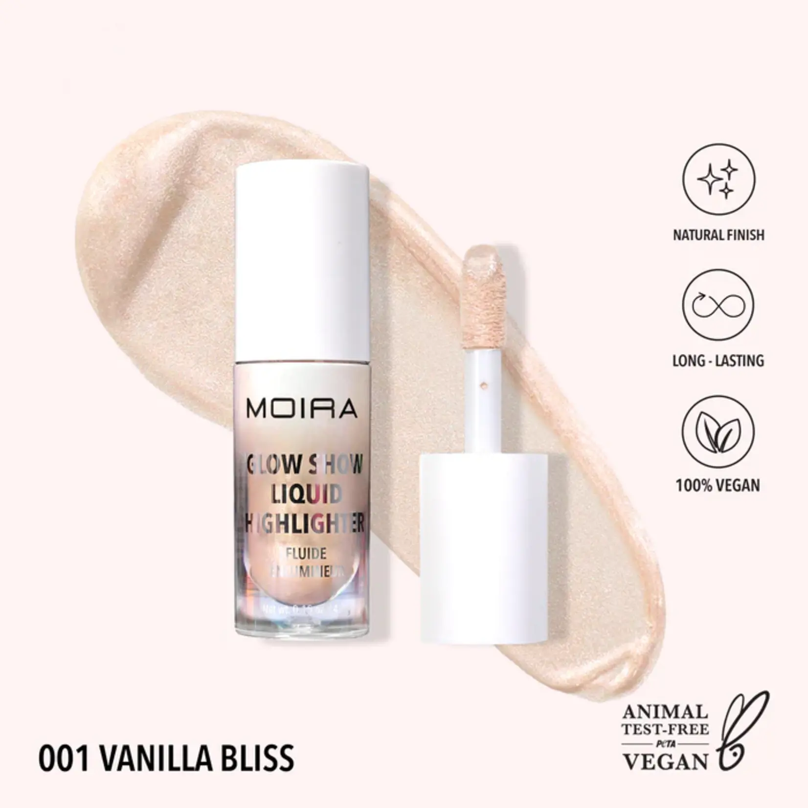 Moira Iluminador liquido Moira Glow Show 001 Vanilla Bliss