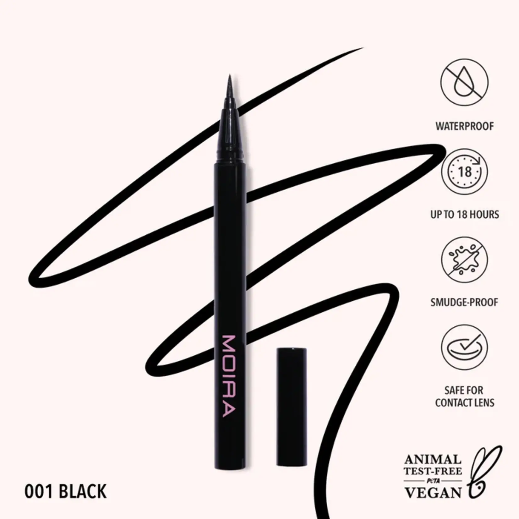 Moira Delineador liquido Moira Precision 001 Black