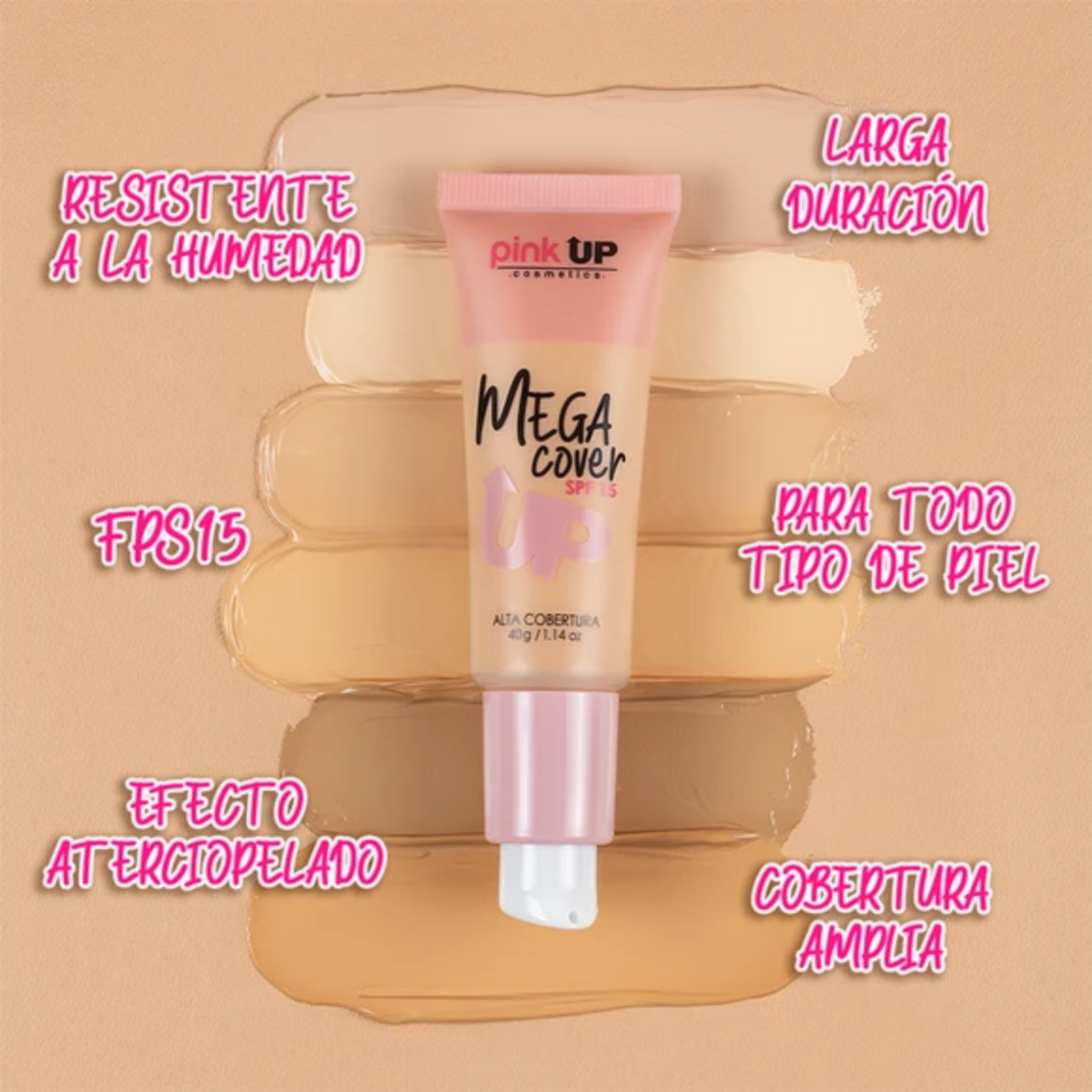 Pink Up Maquillaje liquido Pink Up Mega Cover Ivory