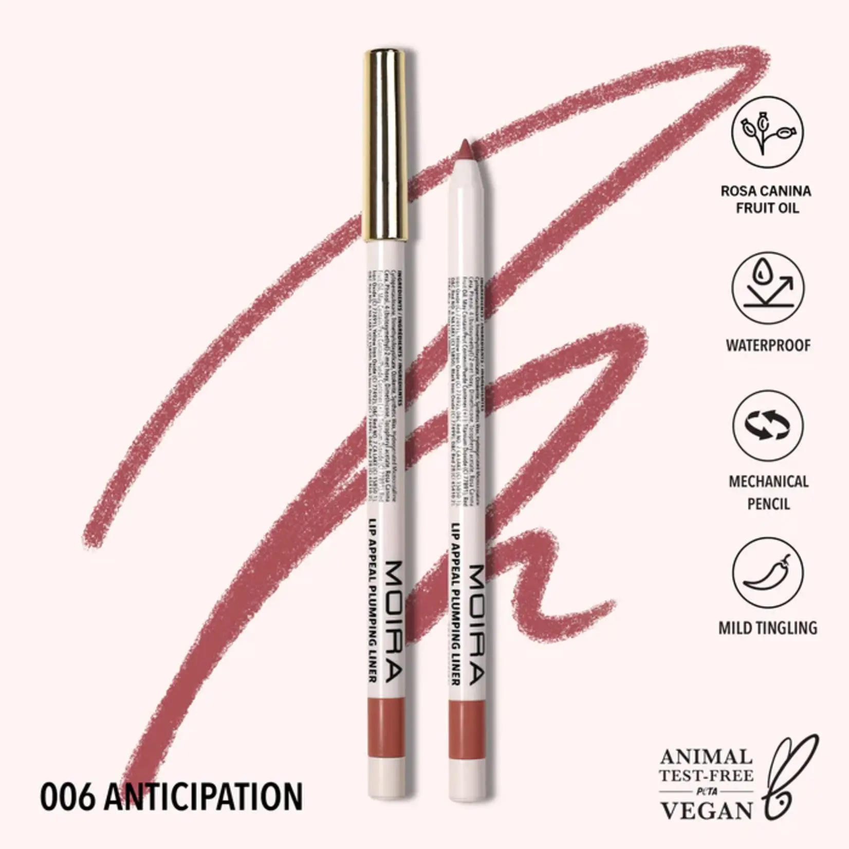 Moira Delineador para labios Retractil Moira appeal plumping 06 Anticipation