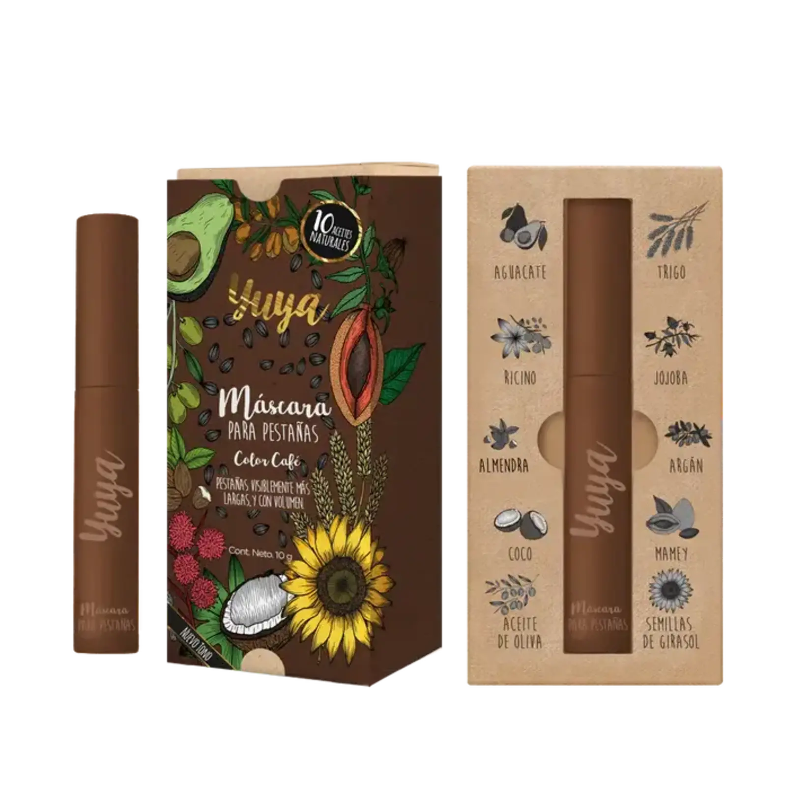 Yuya Mascara de pestañas Yuya 10 aceites naturales Café