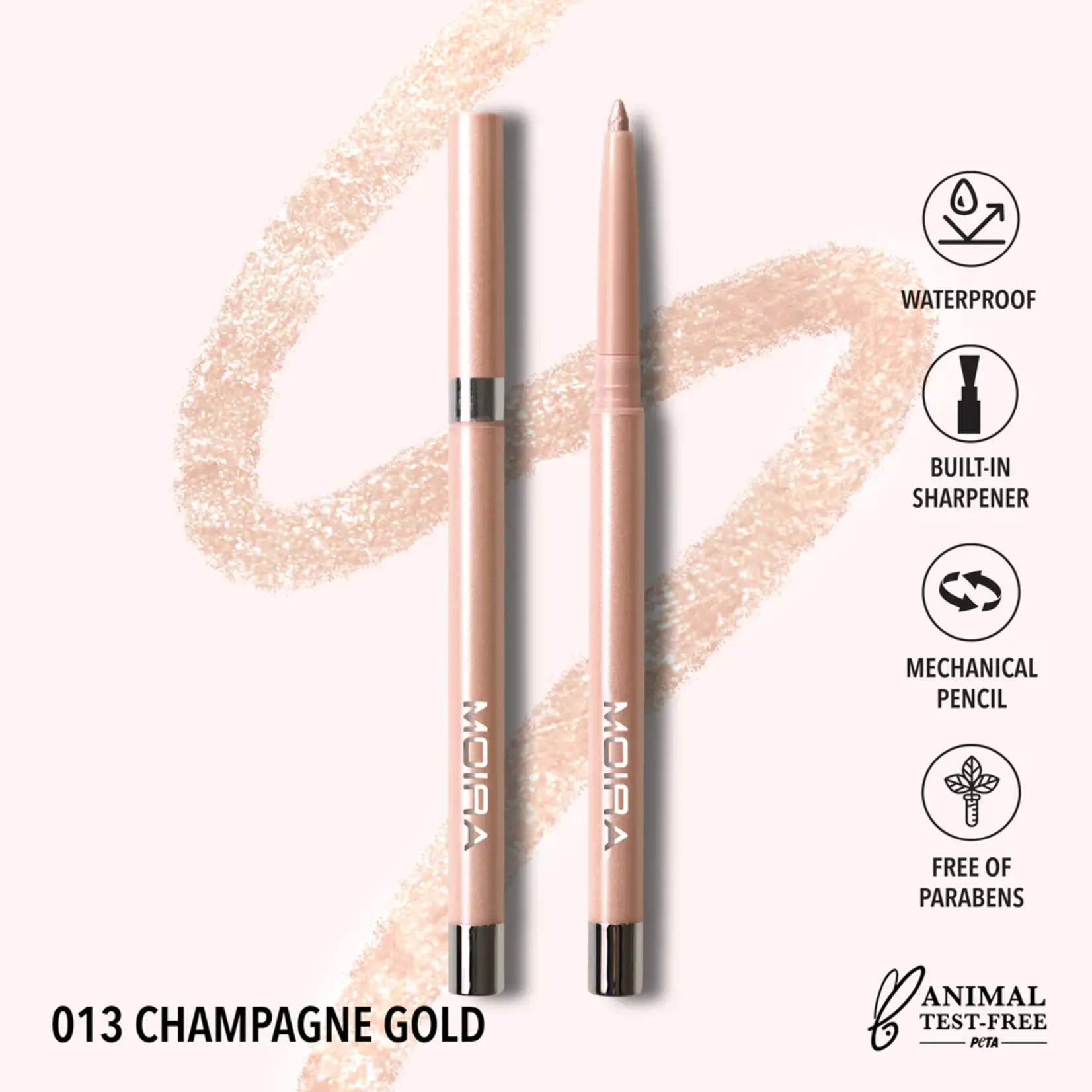 Moira Delineador retractil Moira Statement shimmer 13 Champagne gold