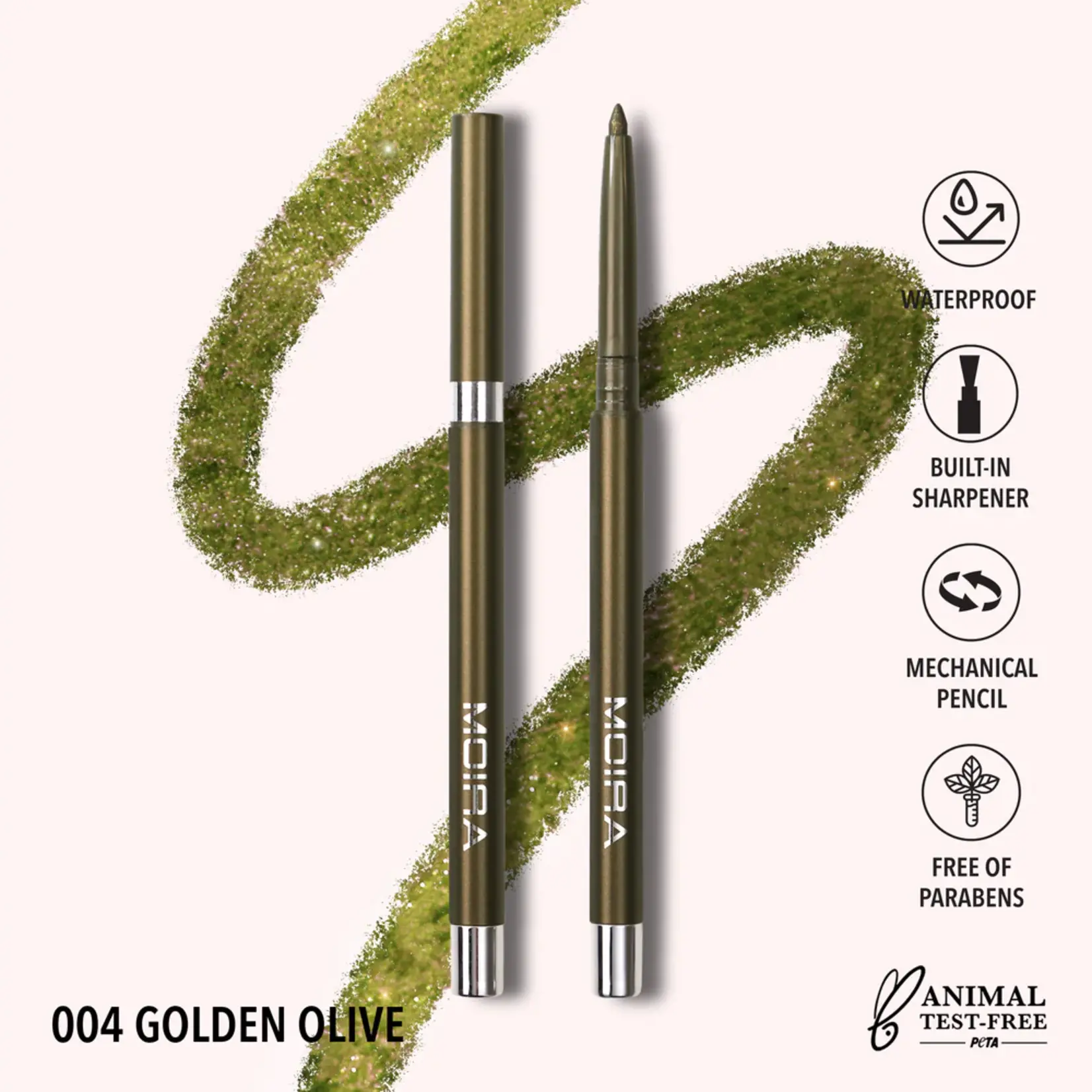 Moira Delineador retractil Moira Statement shimmer 04 Golden olive