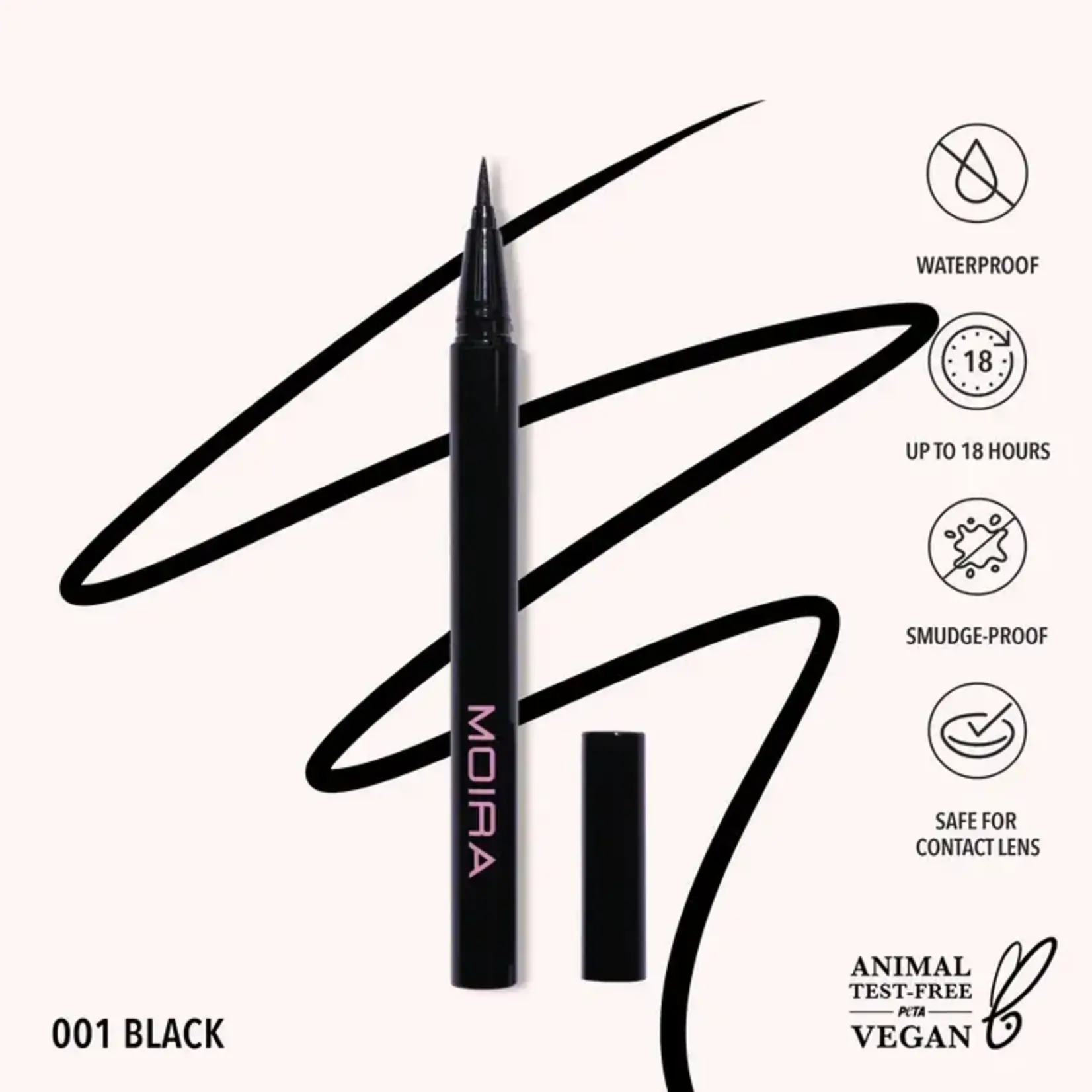 Moira Delineador liquido Moira Precision 001 Black