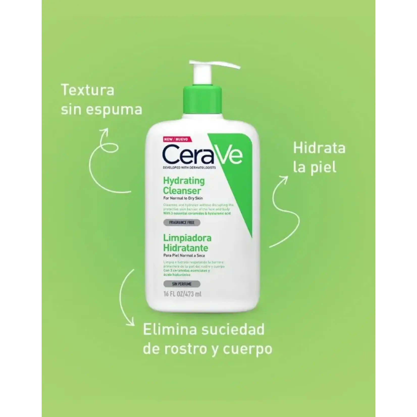 Cerave Limpiadora hidratante Cerave Piel normal a seca 473 ml