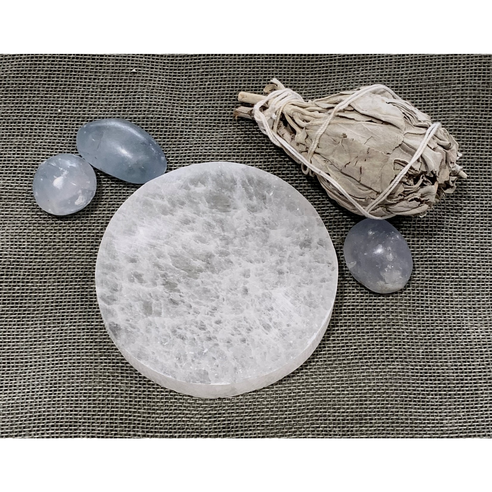 Selenite Disk - 8cmPlainRound
