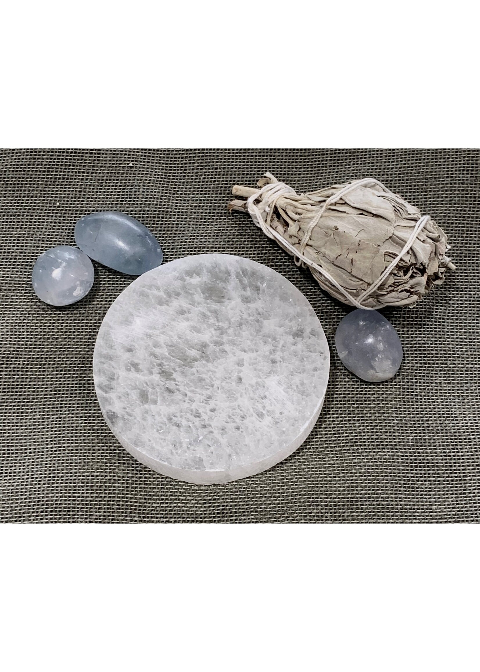 Selenite Disk - 8cmPlainRound