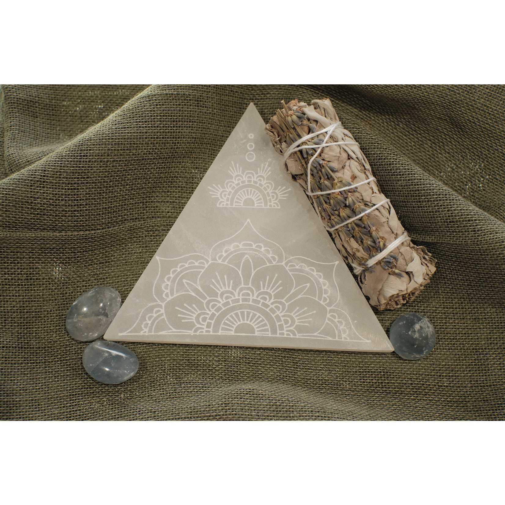 Selenite Disk - Triangle