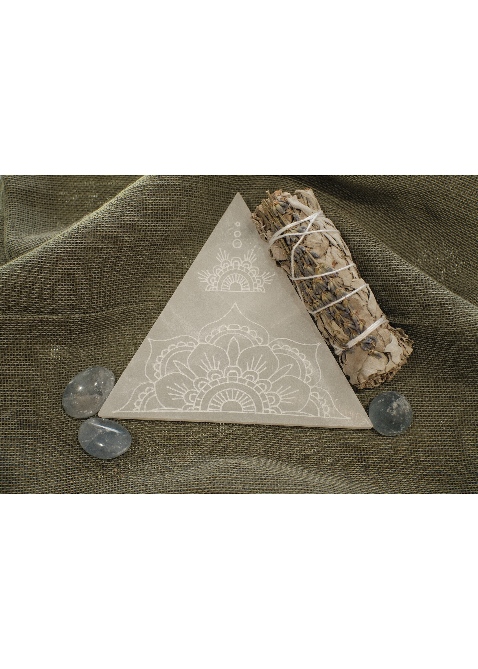 Selenite Disk - Triangle