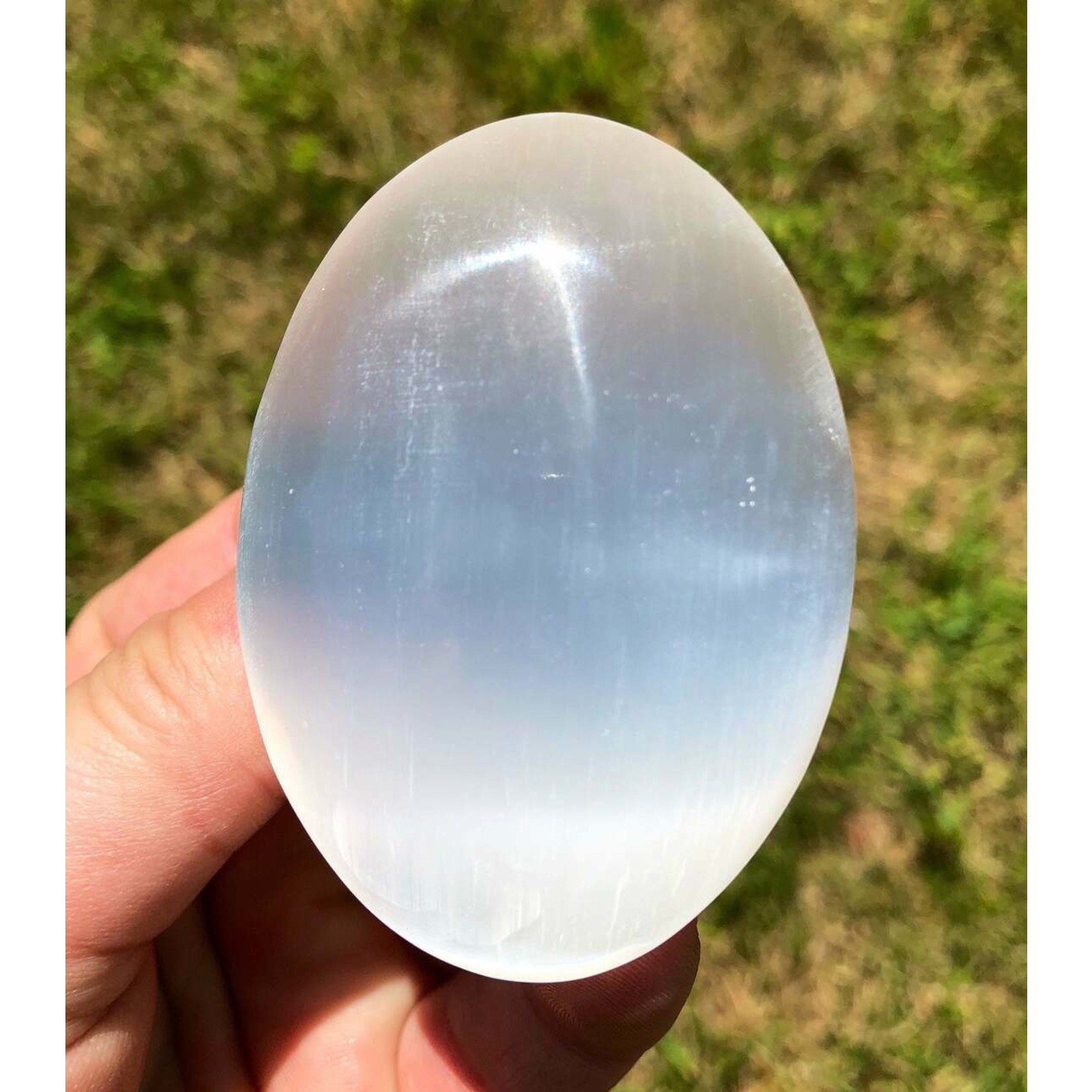Selenite Palm Stones