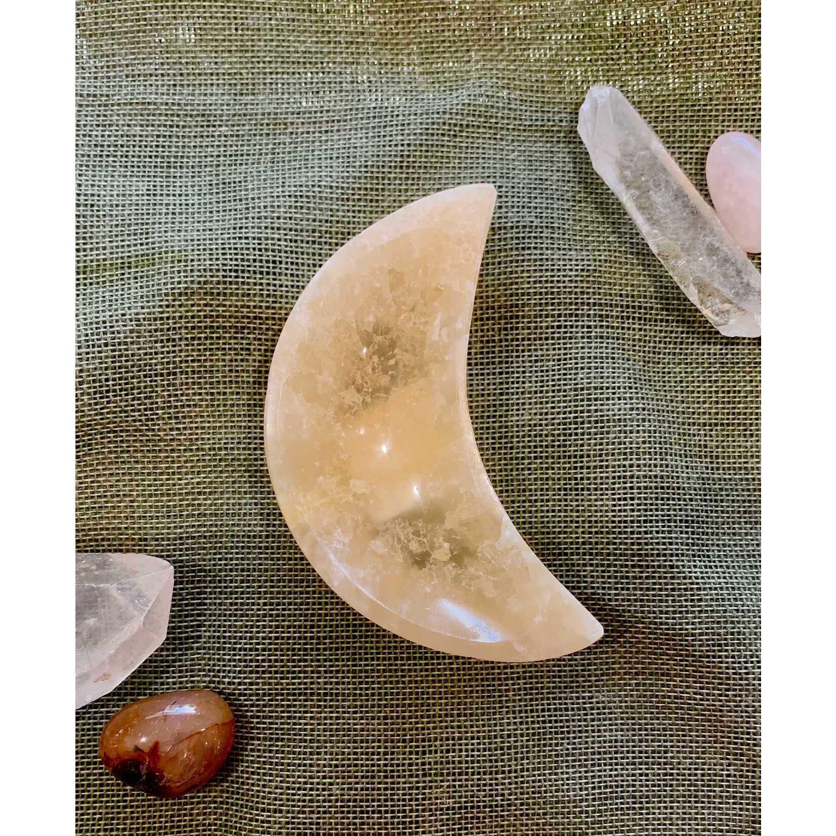 Selenite Moons - orange