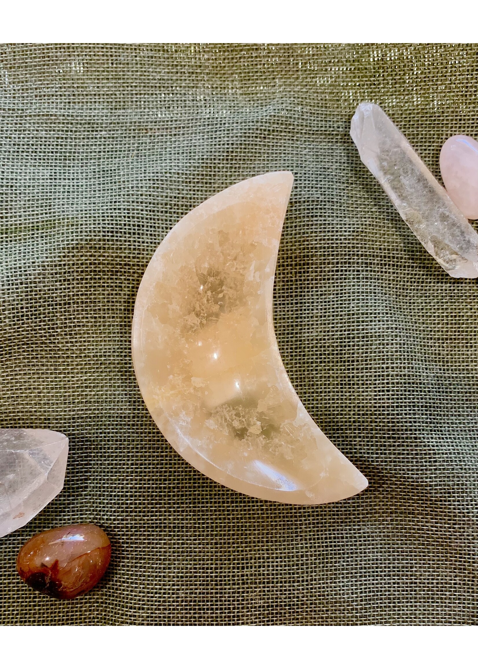 Selenite Moons - orange