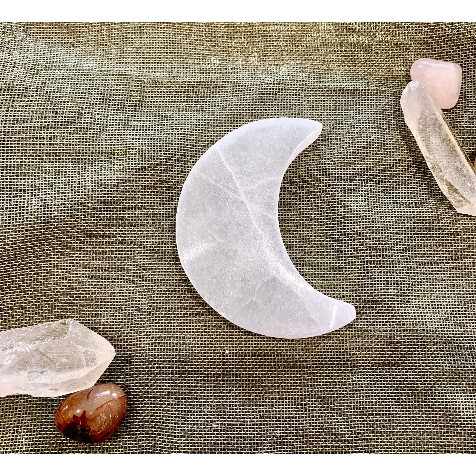 Selenite Disk - moon