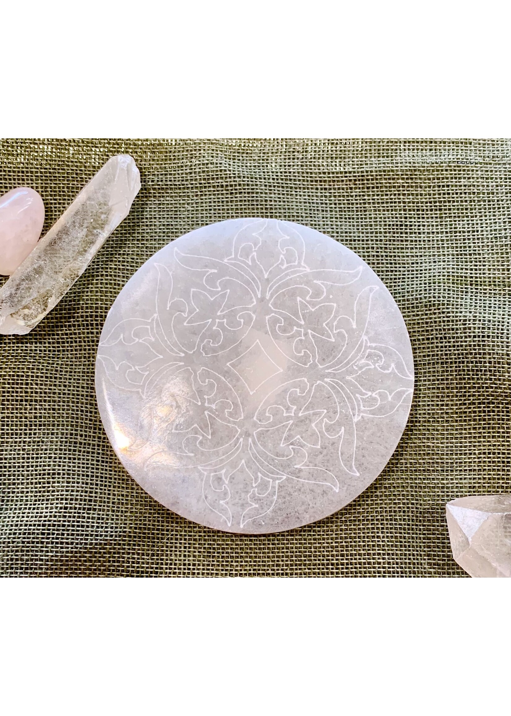 Selenite Disk - 4" rd