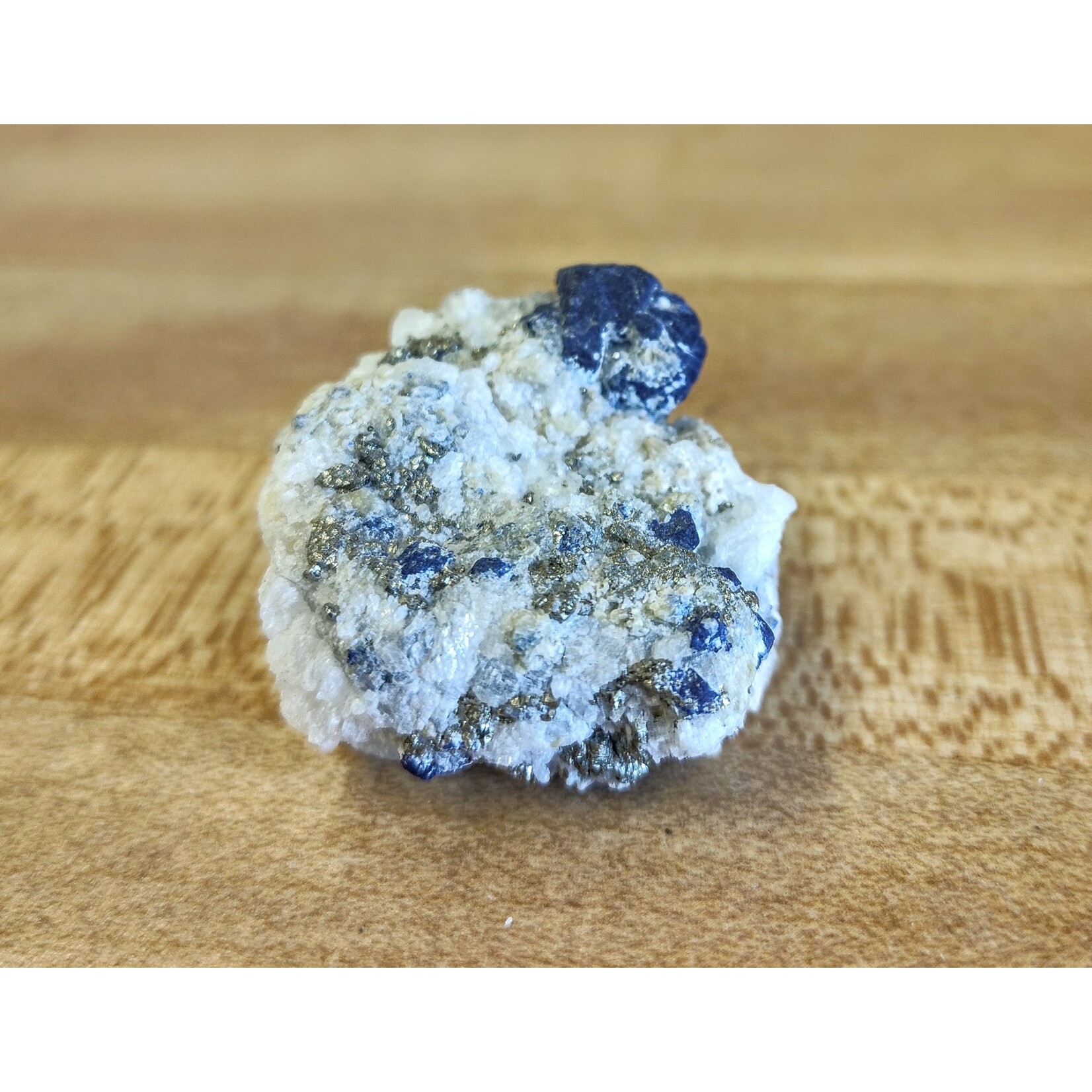 Lapis Crystal On Quartz & Pyrite