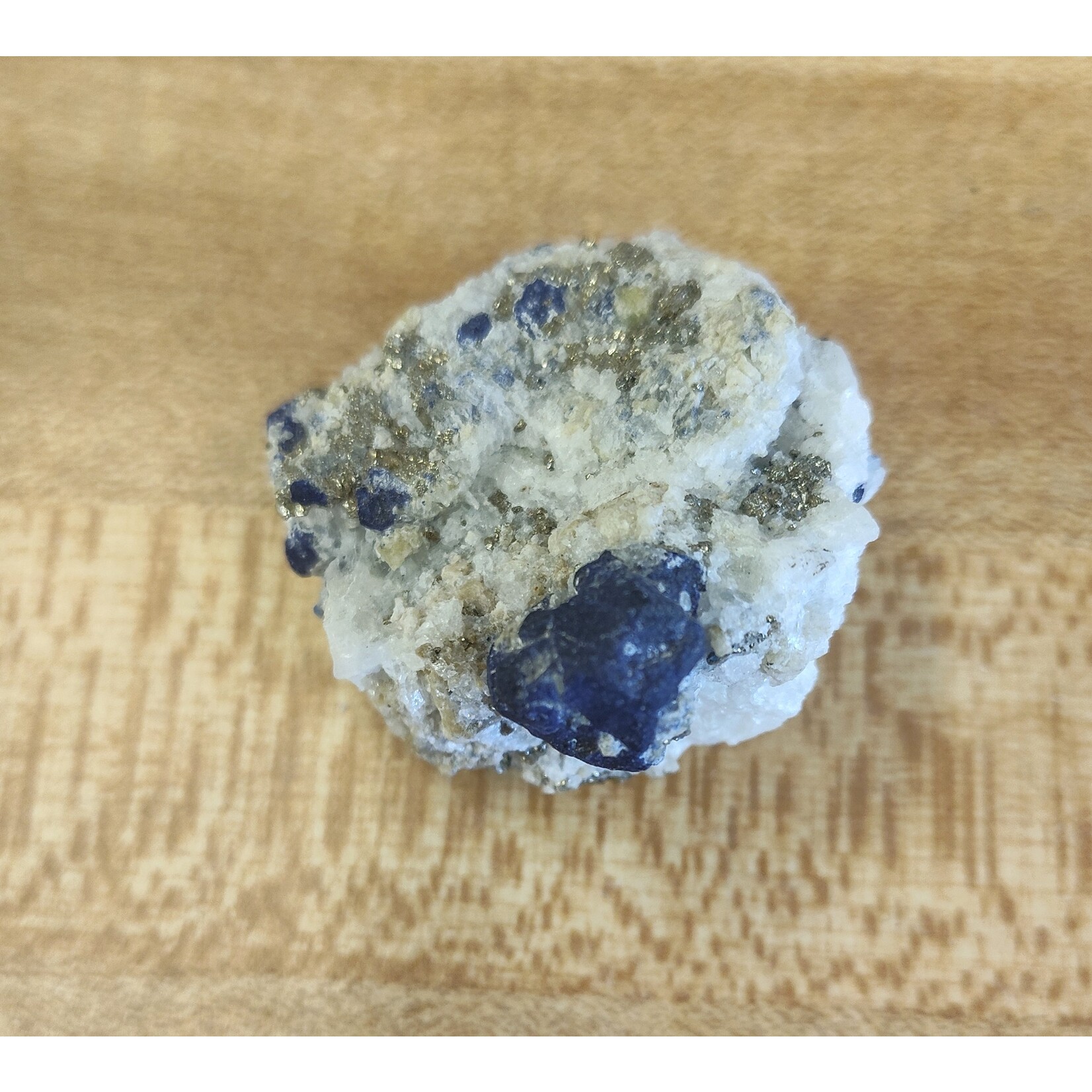 Lapis Crystal On Quartz & Pyrite