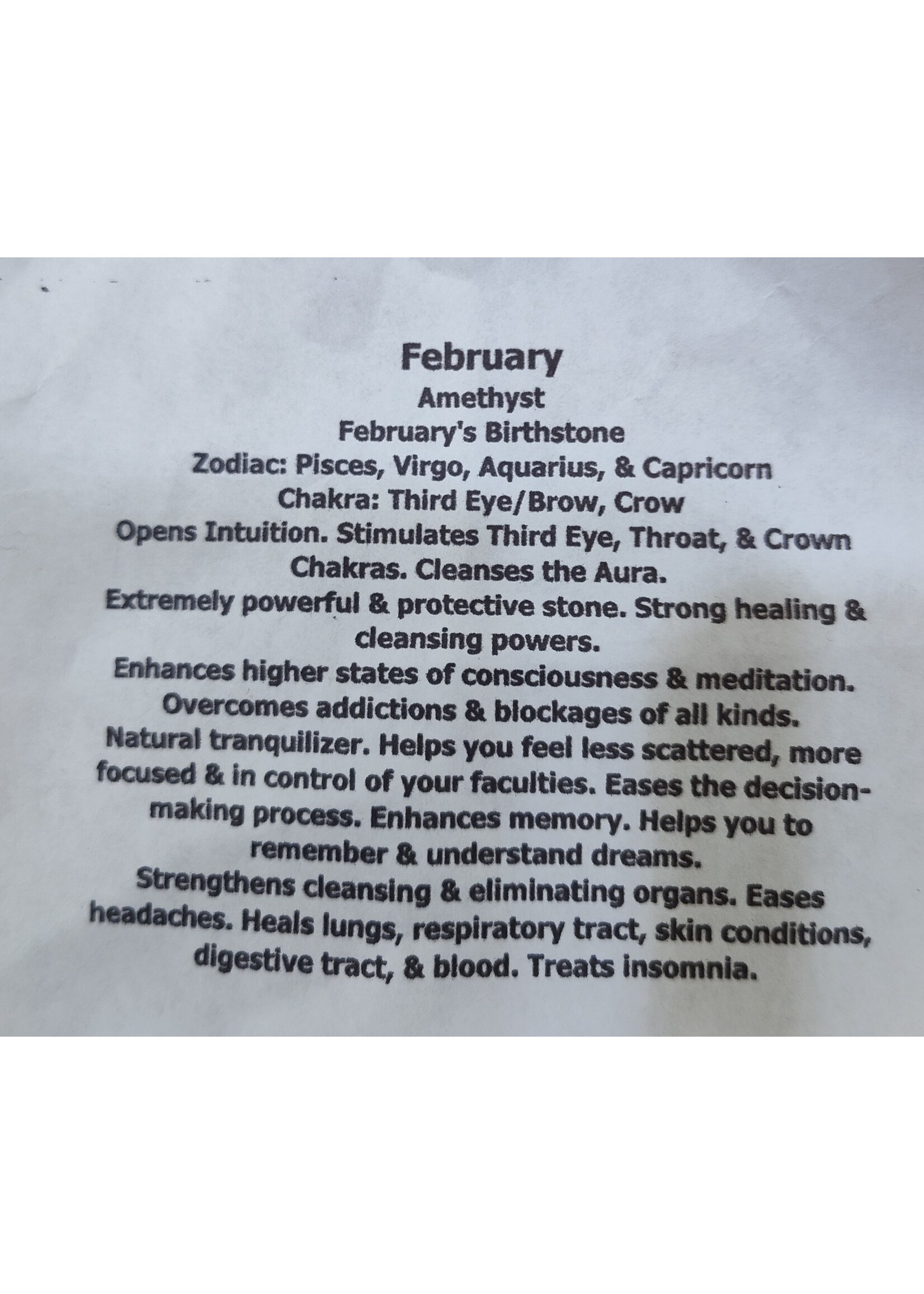 Month Stone Bags - February