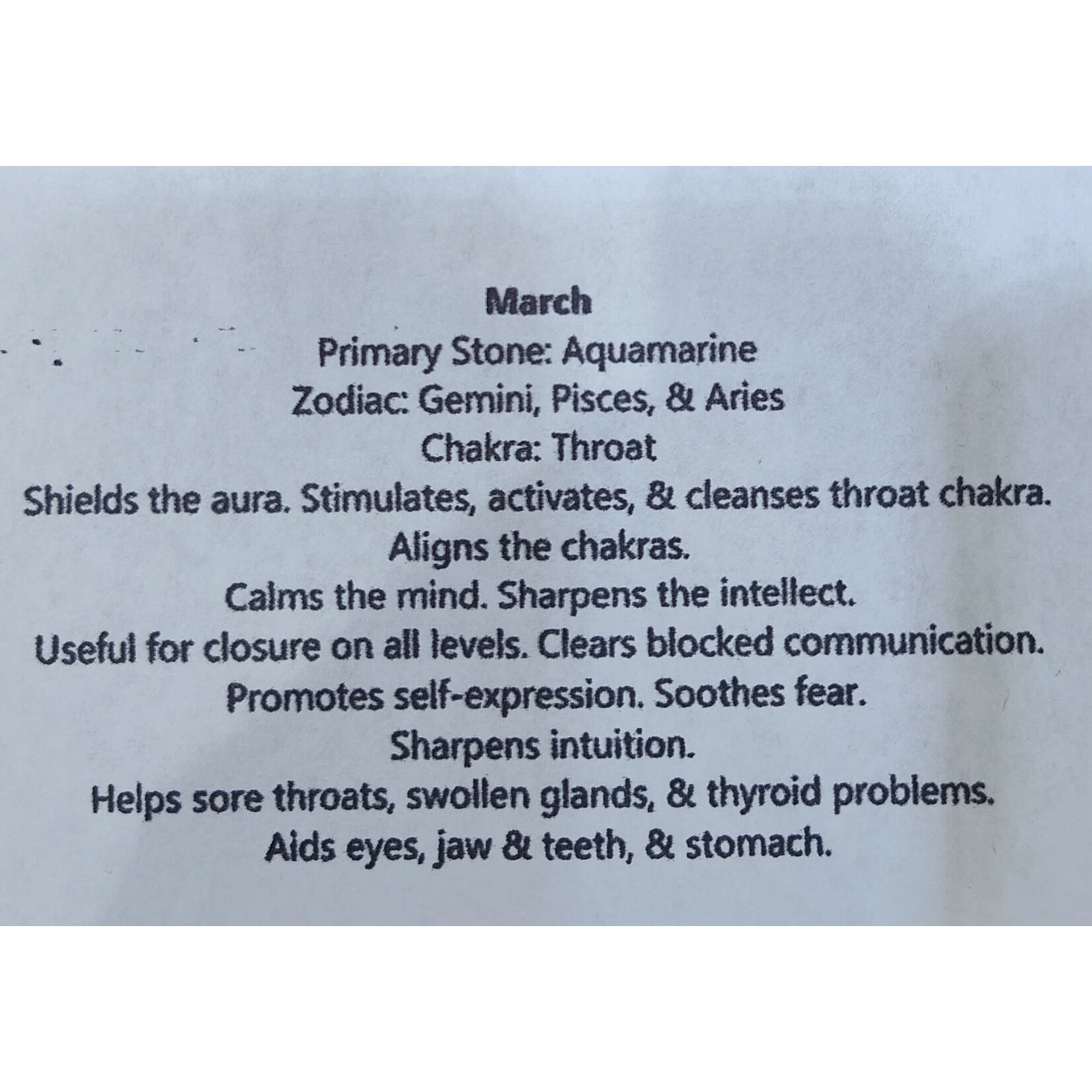 Month Stone Bags - March