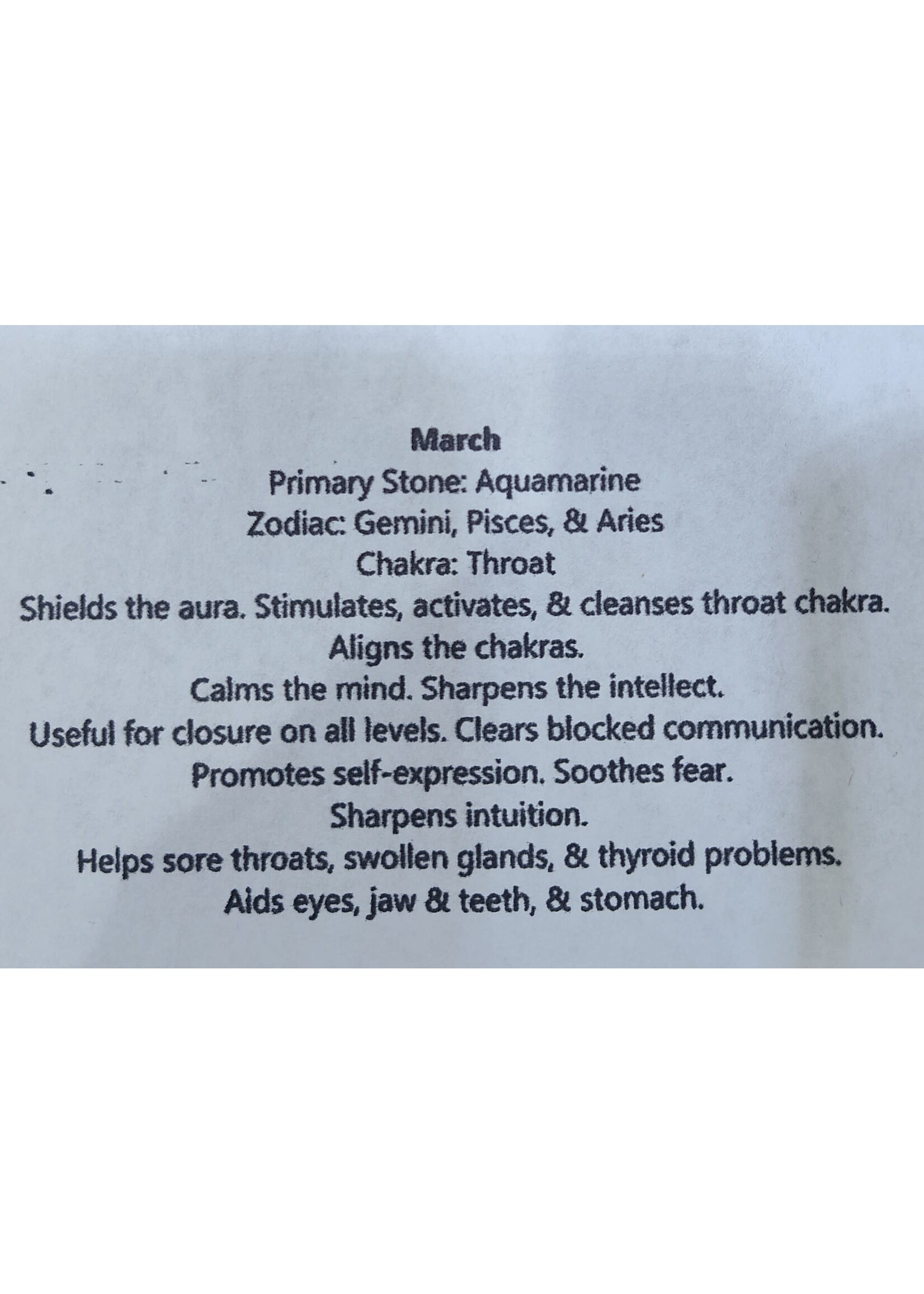 Month Stone Bags - March