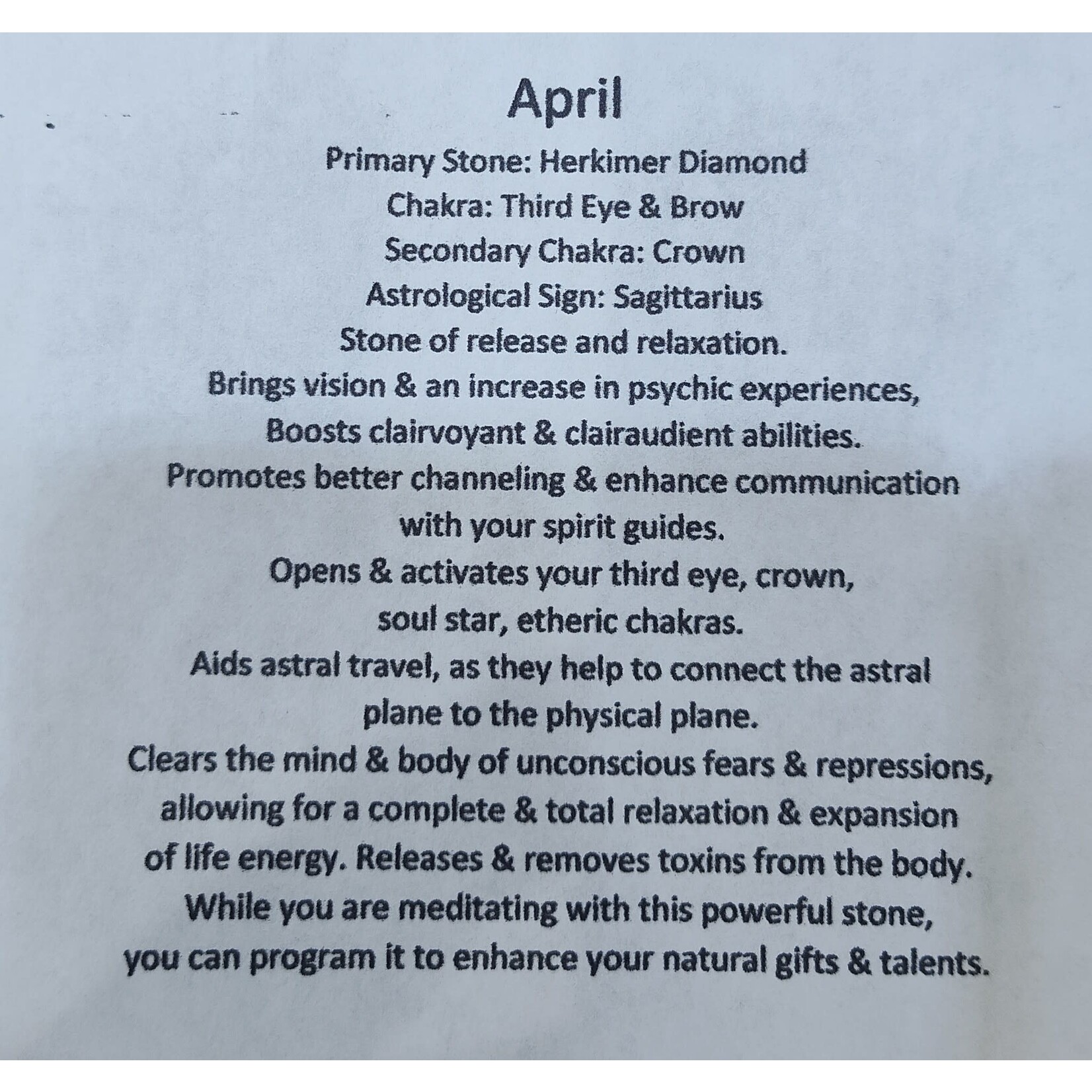 Month Stone Bags - April