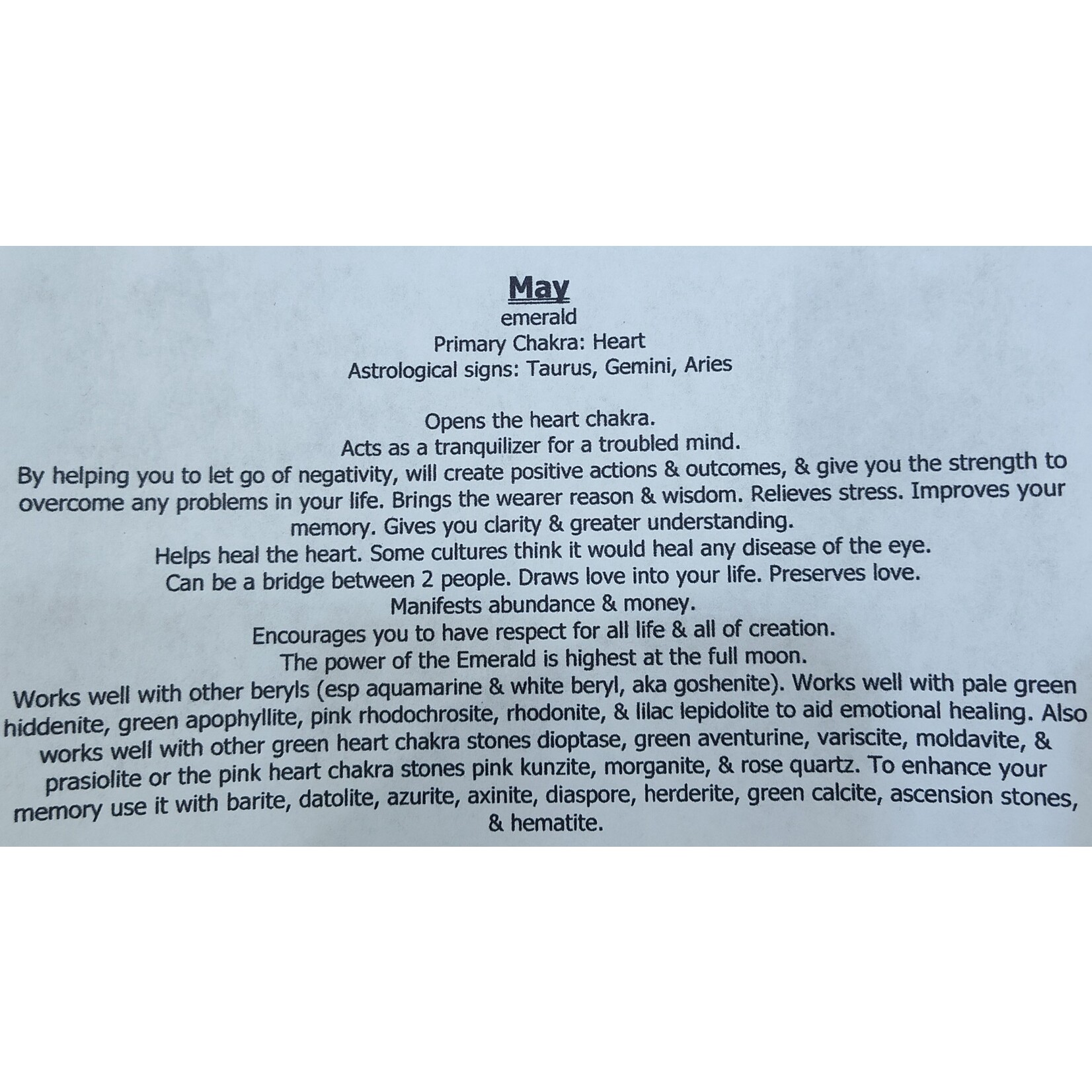 Month Stone Bags - May