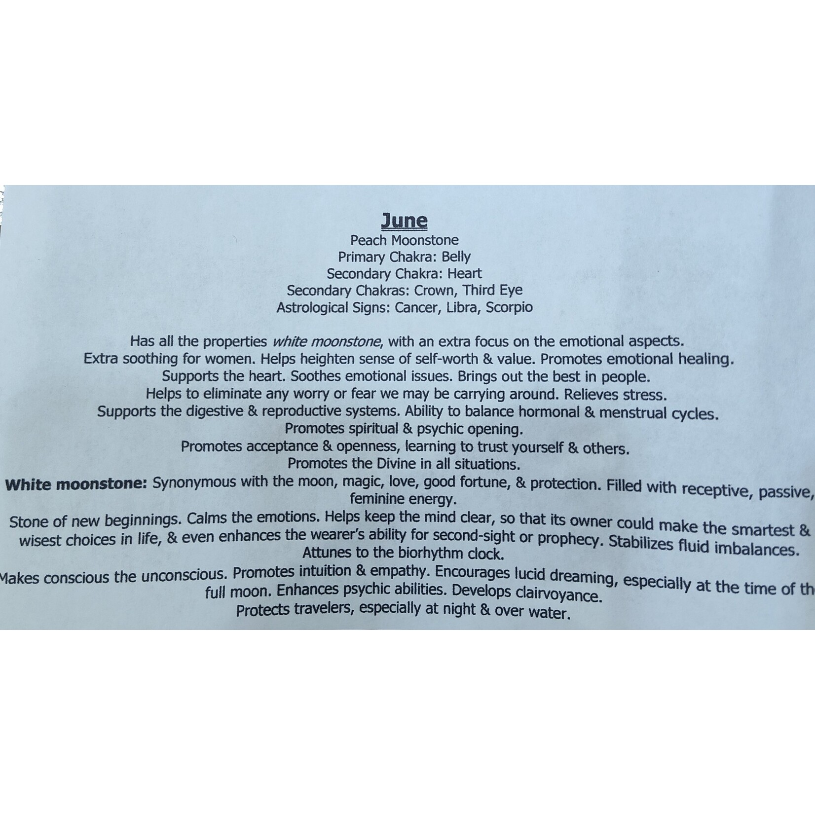 Month Stone Bags - June