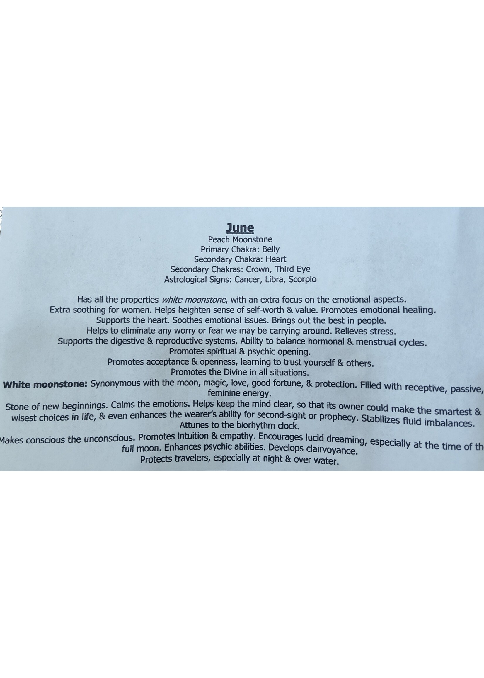 Month Stone Bags - June
