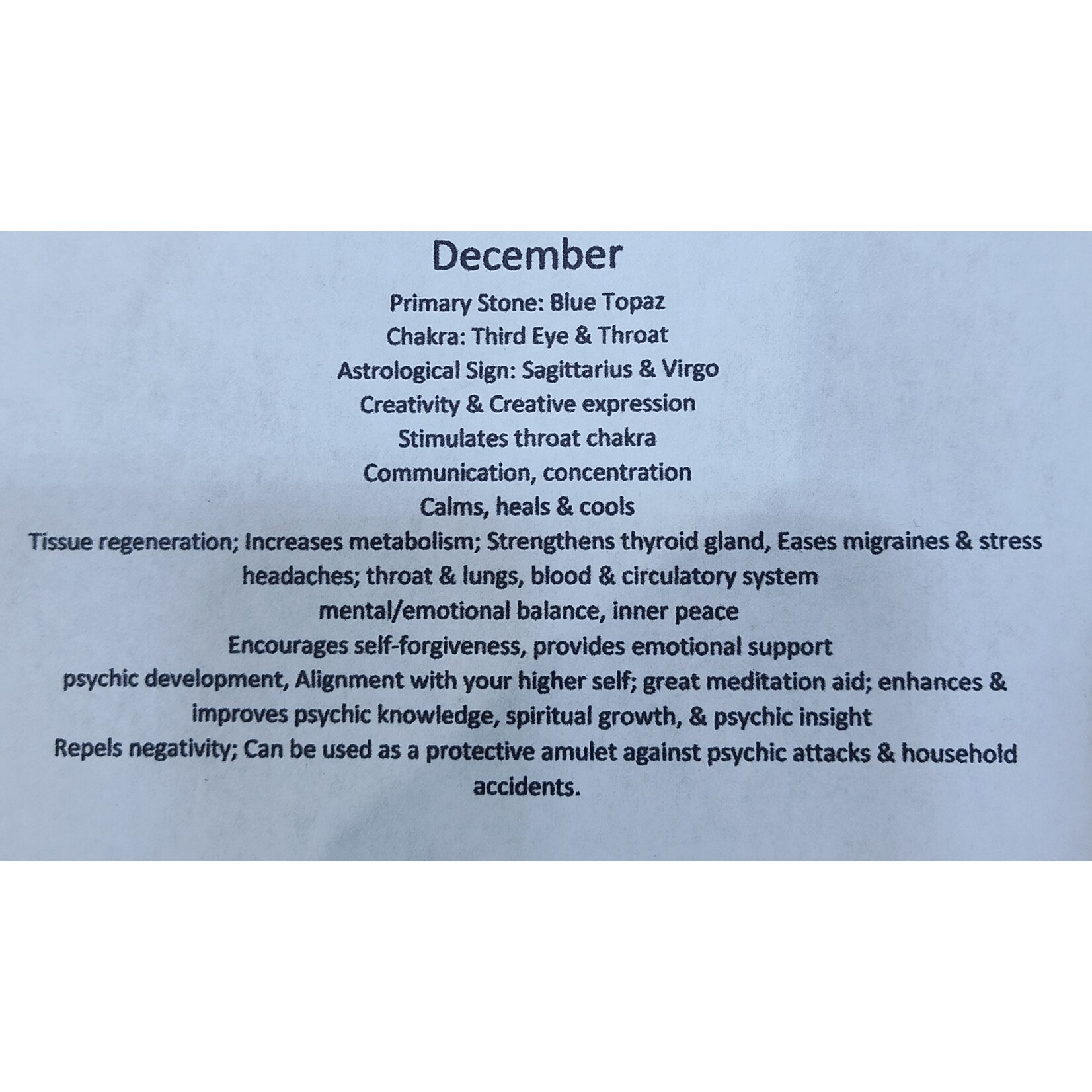 Month Stone Bags - December