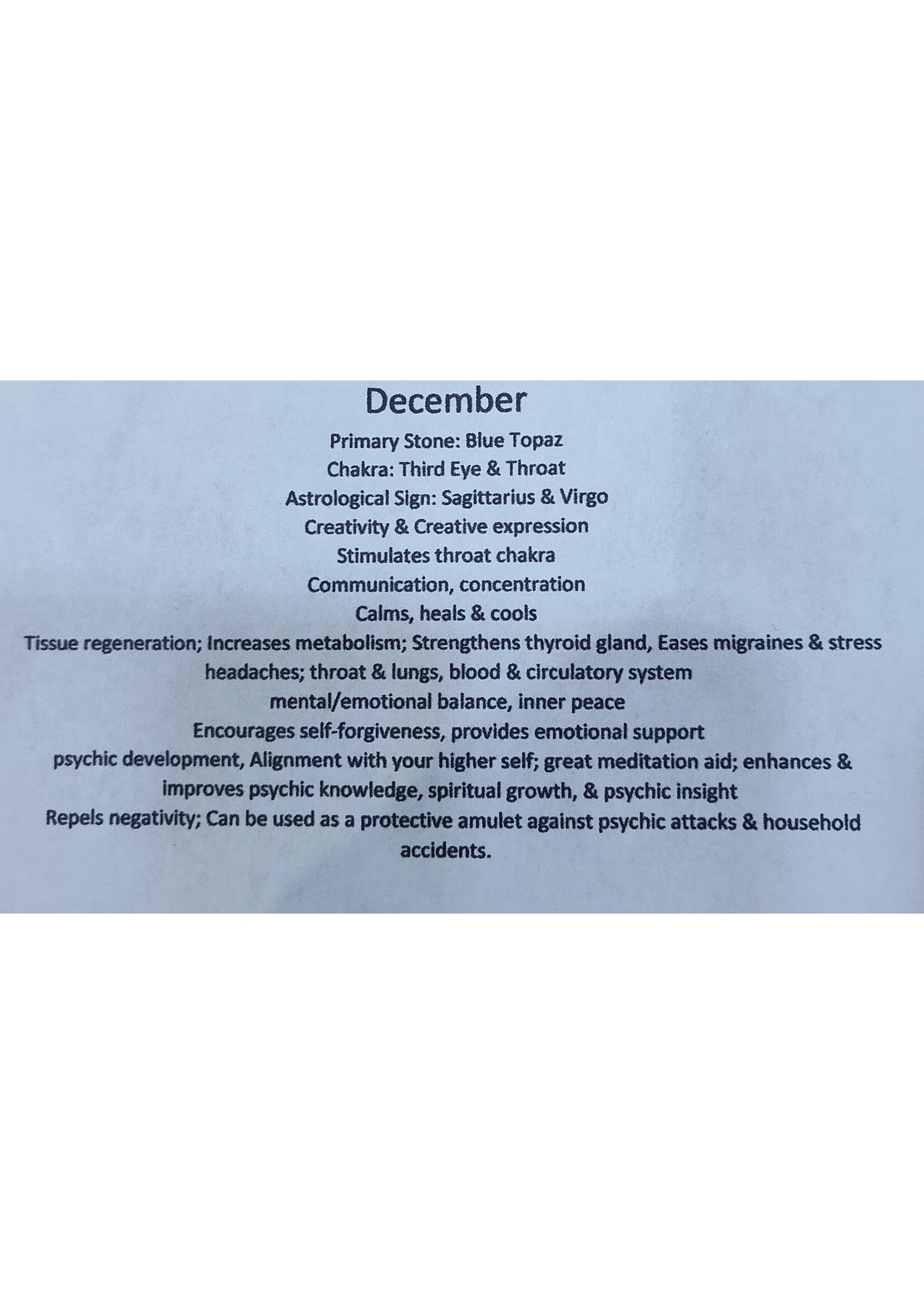 Month Stone Bags - December