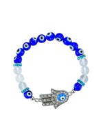 Evil Eye Bracelet W/ Fatima Hand - Dark Blue