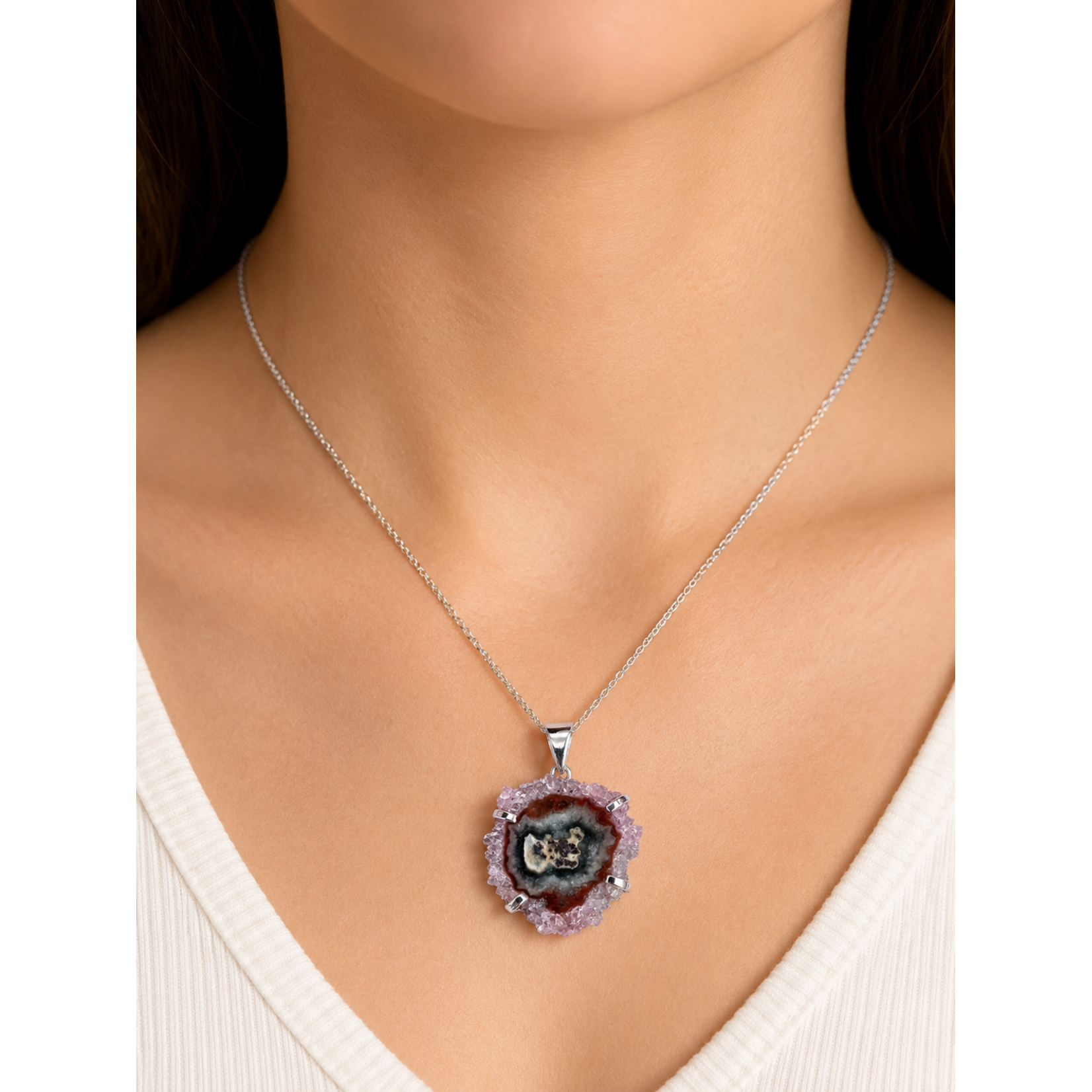 SS Amethyst Stalactite Pendant