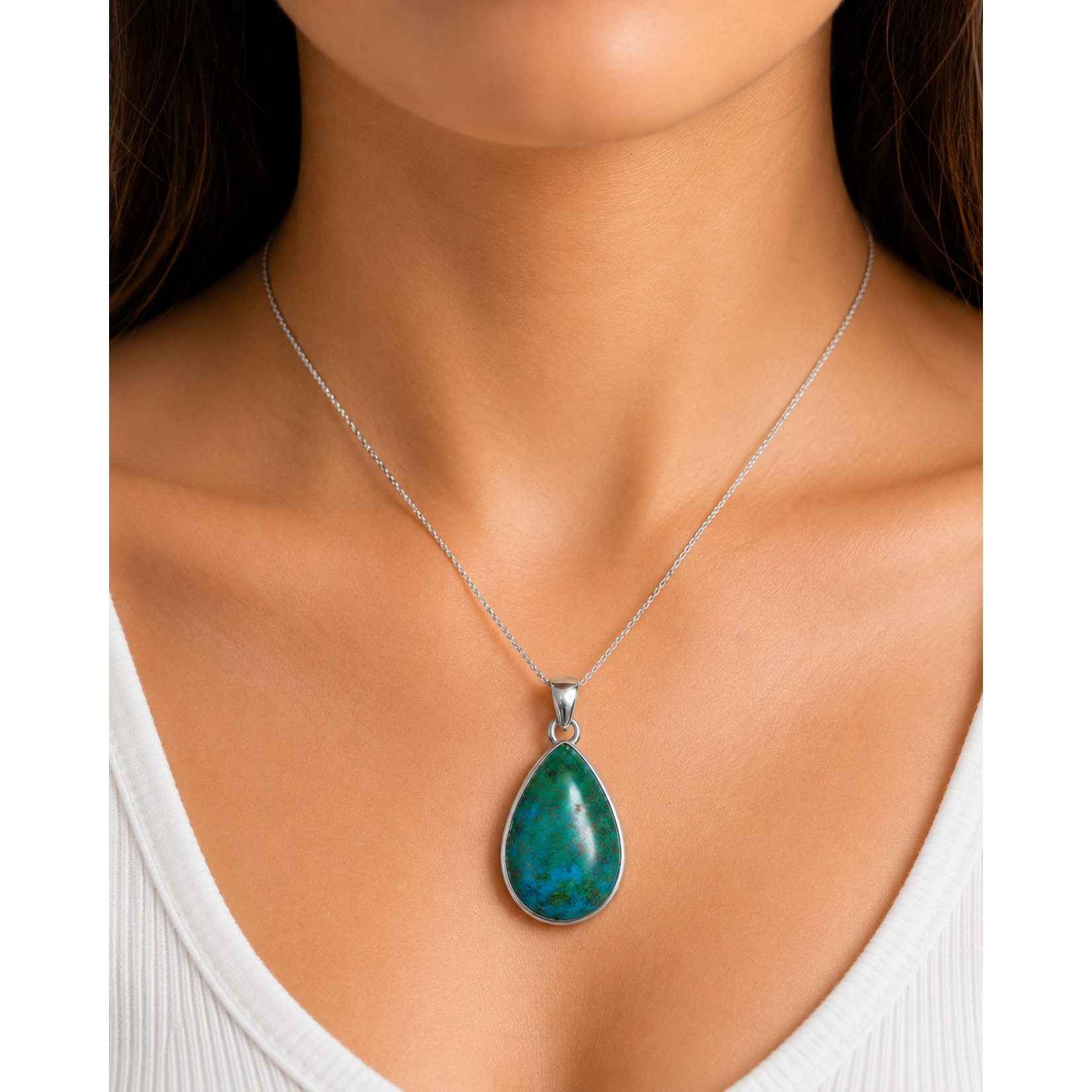 SS Chrysocolla Pendant