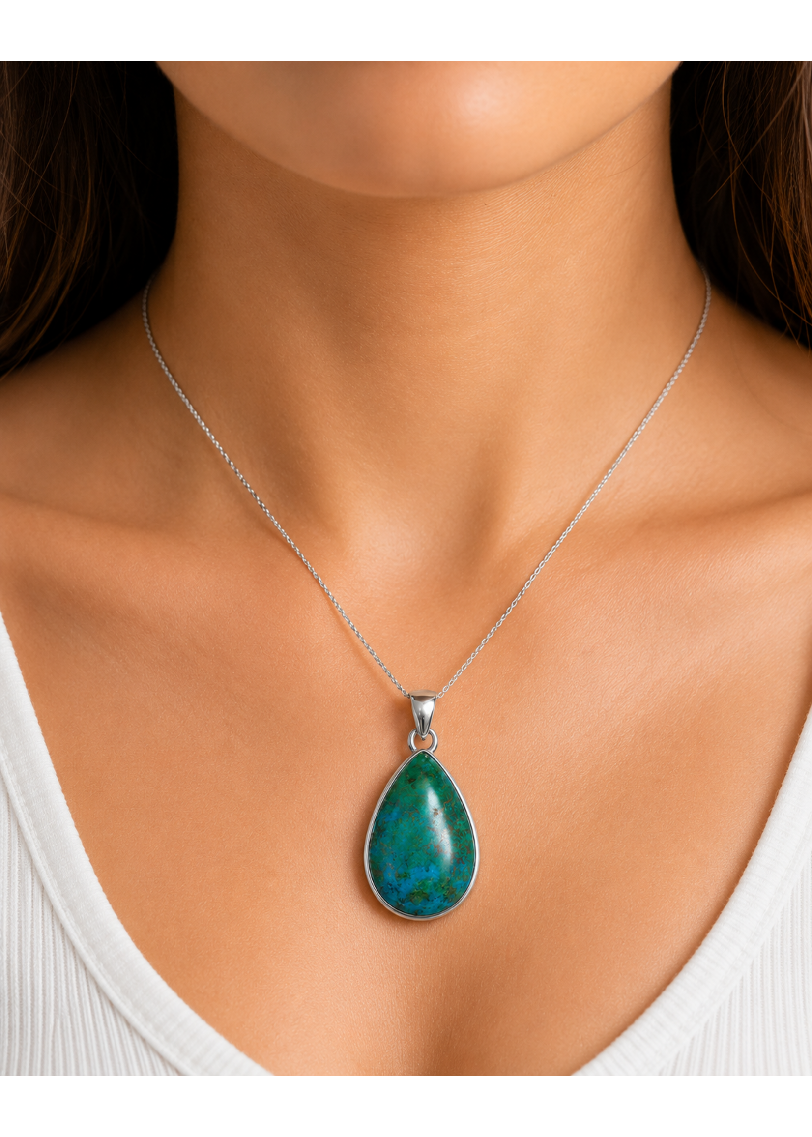 SS Chrysocolla Pendant