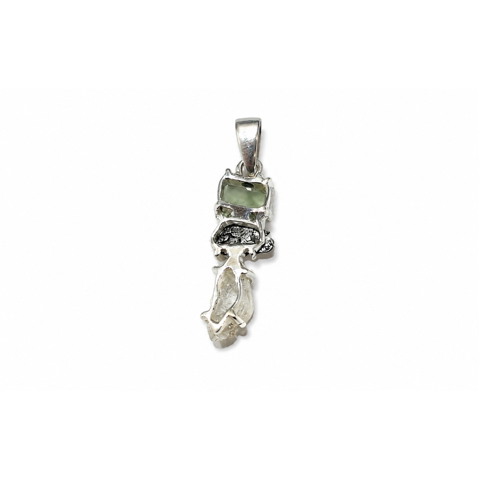 SS Moldavite, Pakimer Diamond, Meteorite Pendant
