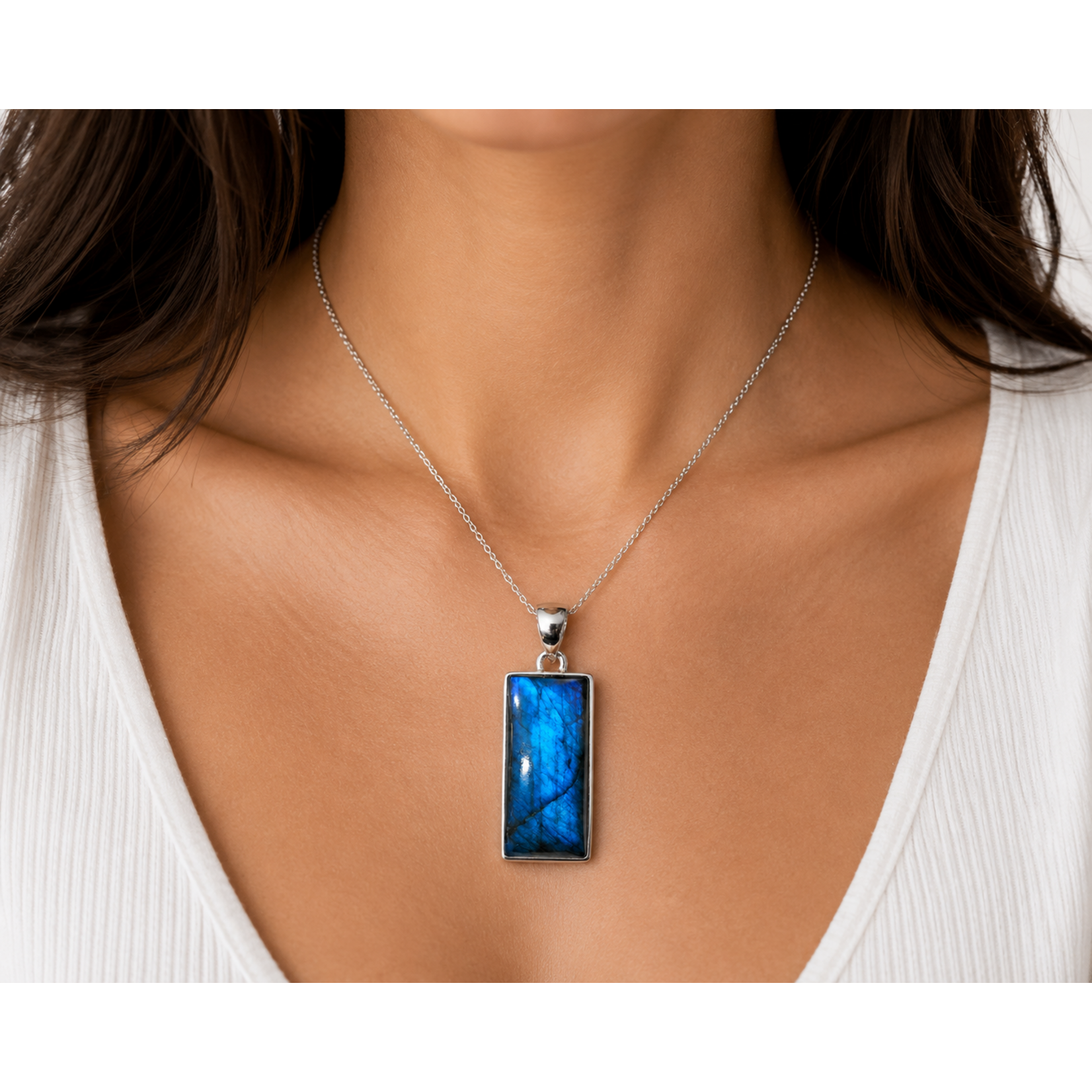 SS Labradorite Pendant