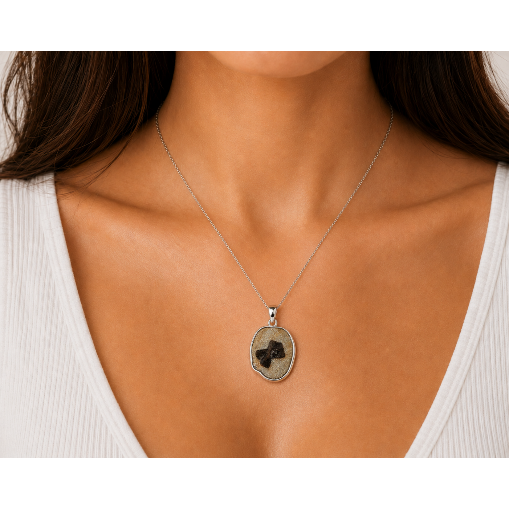 SS Staurolite Pendant