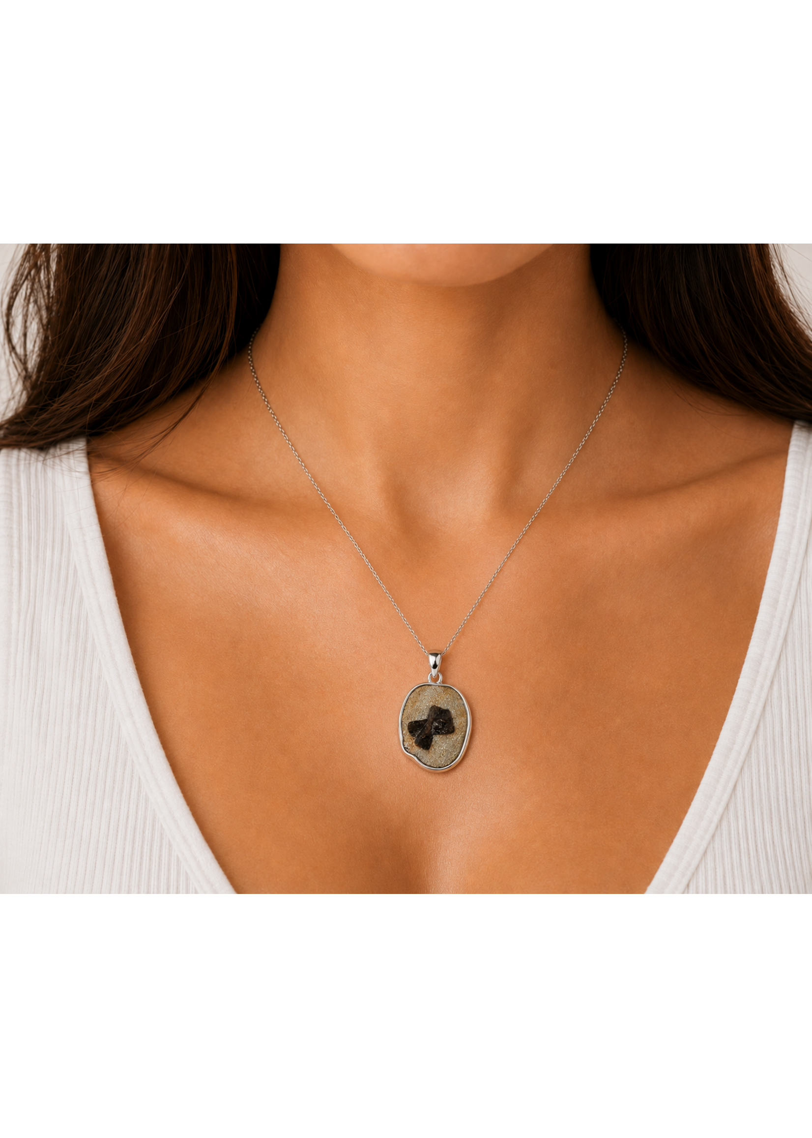 SS Staurolite Pendant