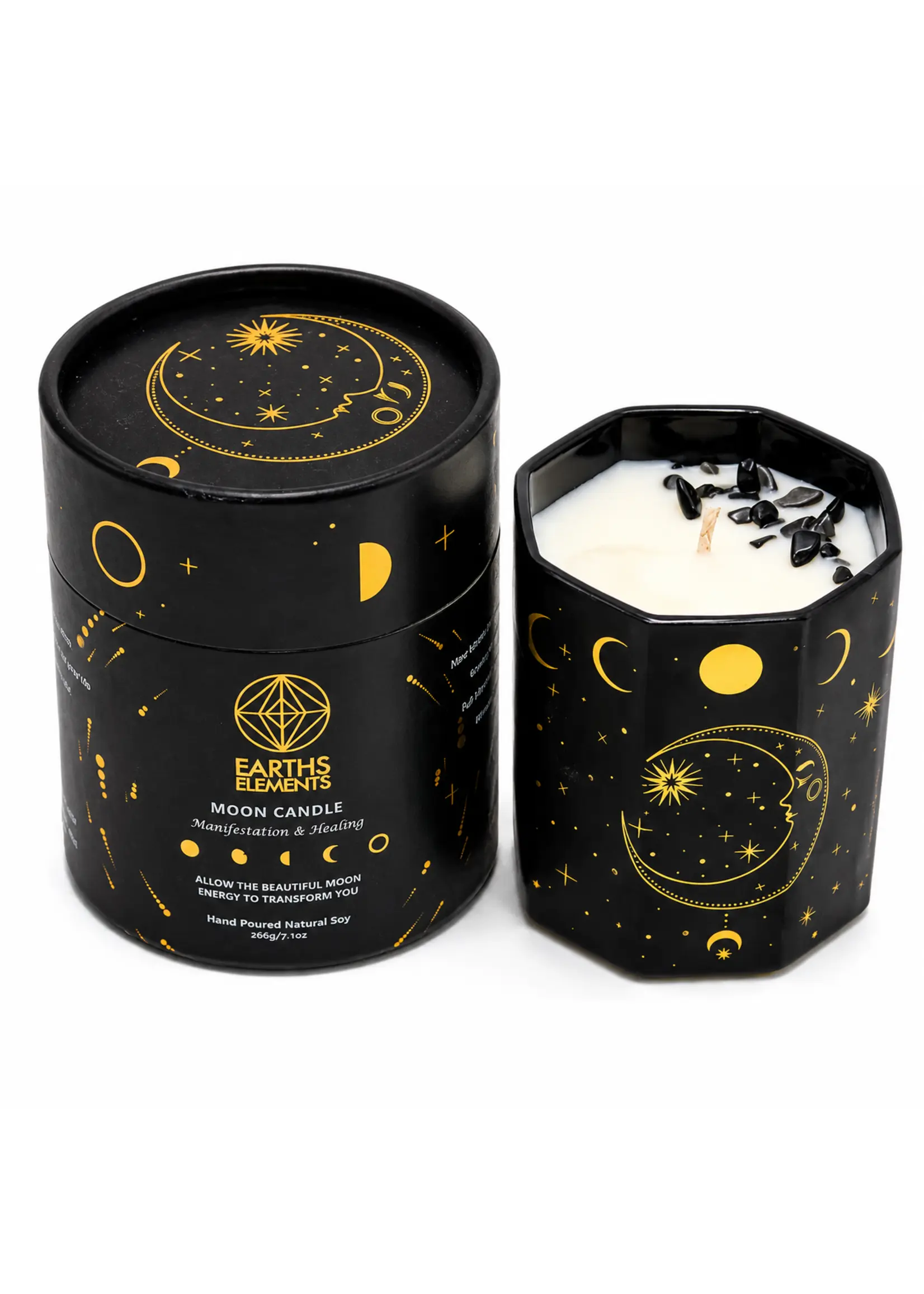 Earths Elements Gem Stone Candles Moon Phase