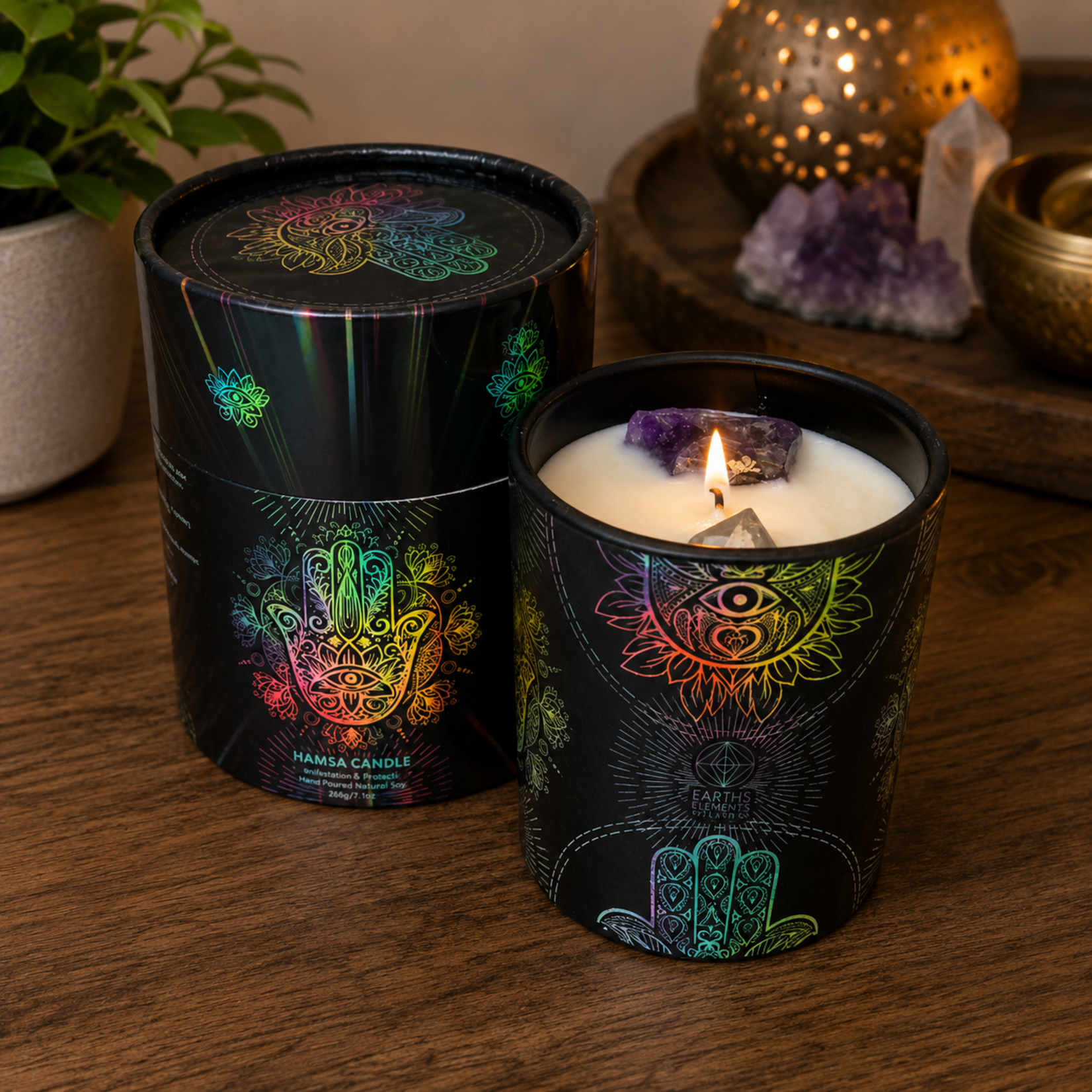 Hamsa Candle