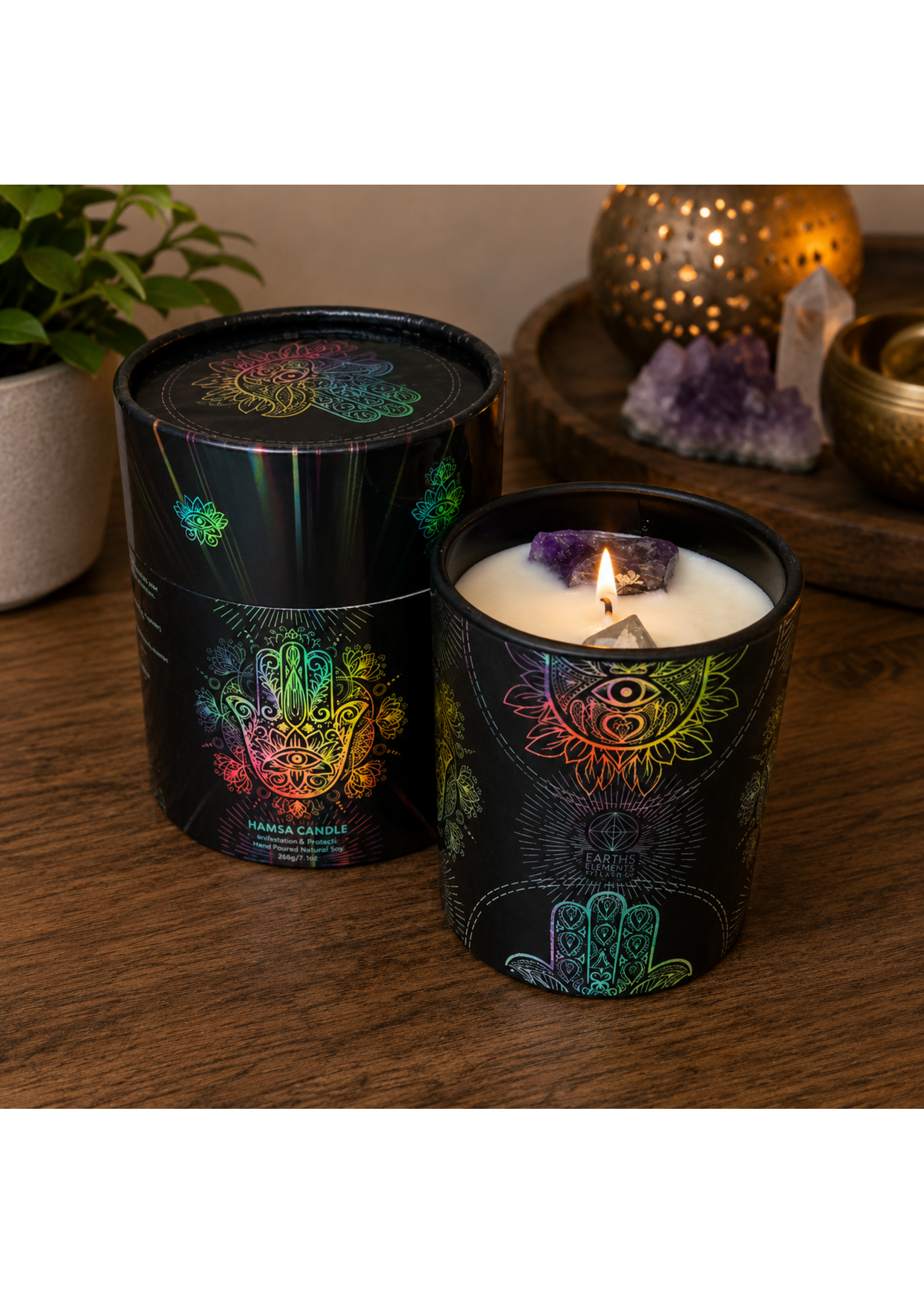Hamsa Candle
